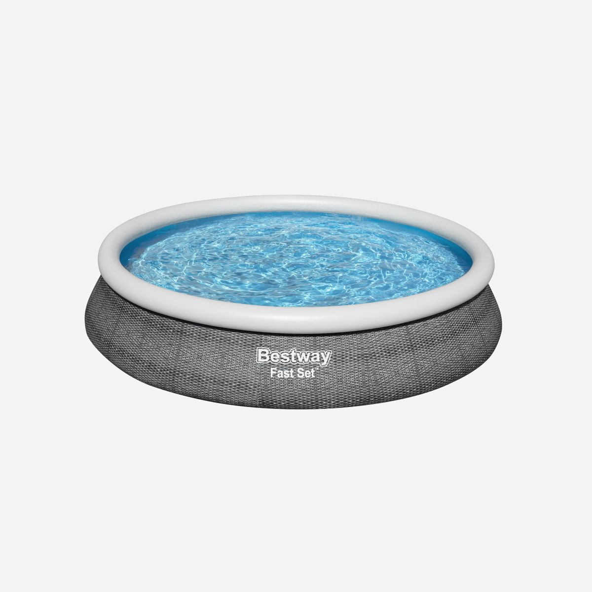 Bestway Piscine Hors Sol Fast Set Ronde 4.57m x 84cm, 9677L, Liner DuraPlus, Pompe 2006 l/h, Kit Filtration, Réf 57313 - Facile et rapide à monter, la piscine Fast Set de Bestway vous permettra de vous prélasser au bord de votre nouvelle piscine en un rien de temps. Procédé d’installation ultrasimple Fill & Rise « remplissage-montage » : il suffit de choisir une surface plane, de gonfler l’anneau supérieur et la piscine se lèvera au fur et à mesure qu’elle se remplira. Le liner est fabriqué en DuraPlus, un matériau extrêmement résistant fait de 3 épaisseurs renforcées, 85 % plus résistant à la perforation que le PVC. Le décor imprimé rotin naturel du liner apporte une touche à la fois classique et stylée à votre jardin. Lorsque l’été est terminé, vous pouvez la ranger rapidement et simplement. Videz facilement l’eau grâce à la valve de drainage à flux contrôlé, avant de plier la piscine pour la ranger pendant l’hiver. Une pompe de filtration à cartouche est également fournie pour vous permettre de garder une eau propre. Elle est idéale pour les familles recherchant une piscine rapide et facile à monter dans leur jardin. Les enfants vont adorer passer leurs journées d’été à s’éclabousser et à jouer dans l’eau, et les parents pourront également profiter d’une baignade agréable et relaxante. L’été nest pas vraiment l’été sans la piscine Fast Set de Bestway !