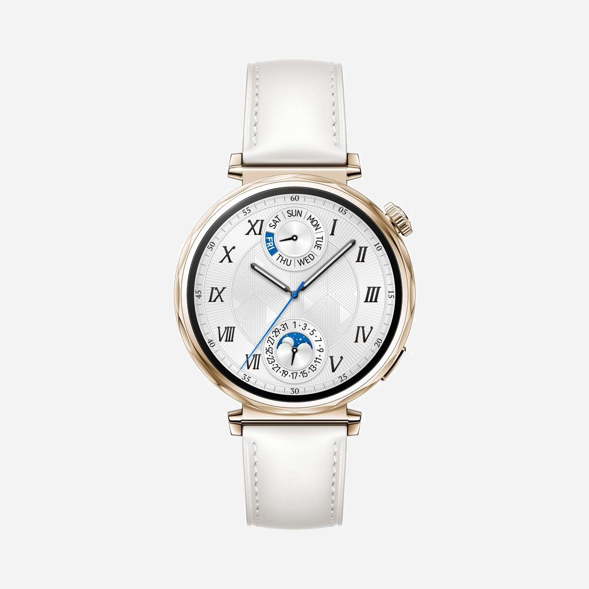Huawei WATCH GT5 41mm Or : Écran AMOLED 1.32" 466x466, Bluetooth 5.2, Batterie 323mAh, Moniteur Fréquence Cardiaque, GPS, iOS/Android, IP69K. - Huawei WATCH GT5 41mm. Taille de l'écran: 3,35 cm (1.32"), Technologie d'affichage: AMOLED, Résolution de l'écran: 466 x 466 pixels. Capacité de la batterie: 323 mAh. Poids: 35 g. Couleur du bracelet: Blanc