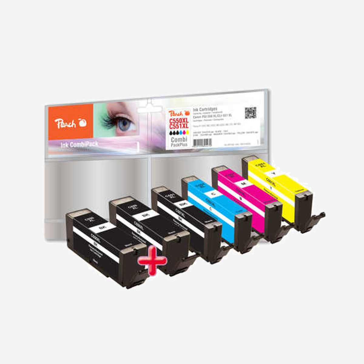 Peach 316838 - Multipack 6 Cartouches (Photo Noire, Cyan, Magenta, Noir, Jaune Photo) - Compatibilité Canon Pixma IP/IX/MG/MX Series - Remplacements PGI-550, CLI-551 - Peach 316838. Type d'alimentation: Multi pack, Couleurs d'impression: Photo noire, Photo cyan, Photo magenta, Noir, Jaune photo, Quantité: 6 pièce(s)