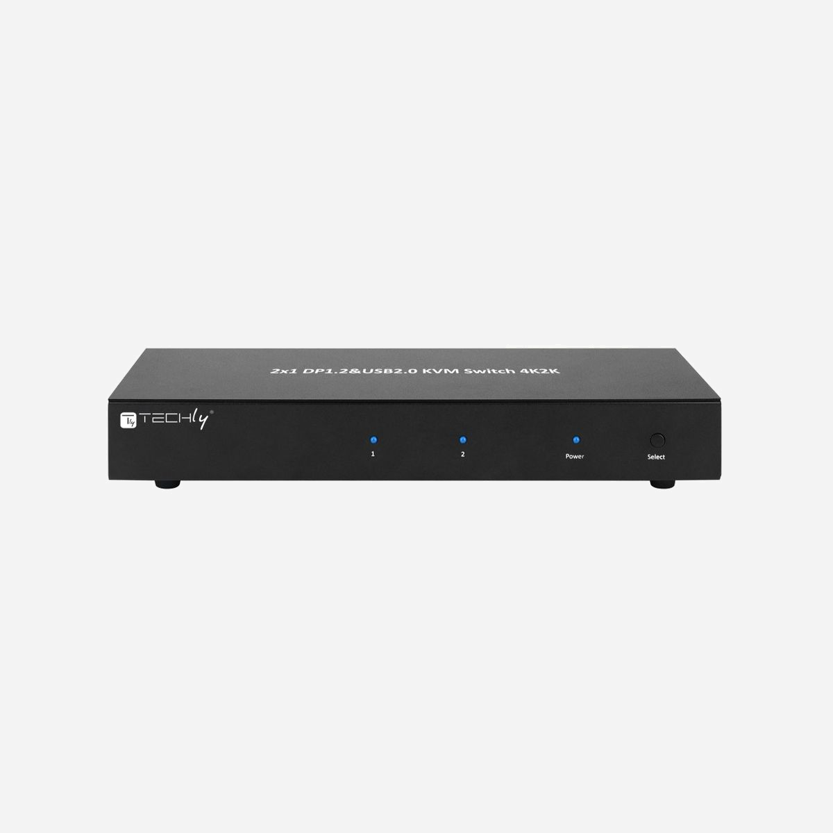 Techly IDATA DP-KVM2 Commutateur KVM 2 Ports DisplayPort 4K Ultra HD 3840x2160 USB 2.0 Hub 4 Ports, Audio, USB Type-A, Alimentation Externe - Techly IDATA DP-KVM2. Port clavier: USB, Port souris: USB, Port vidéo: DisplayPort. Type HD: 4K Ultra HD, Résolution maximale: 3840 x 2160 pixels, Taux de transfert de données (max): 21,6 Gbit/s. Couleur du produit: Noir, Certification: CE, RoHS. Tension d'entrée: 100 - 240 V, Fréquence d'entrée AC: 50-60 Hz, Tension de sortie: 5 V. Certificats de conformité: CE, RoHS