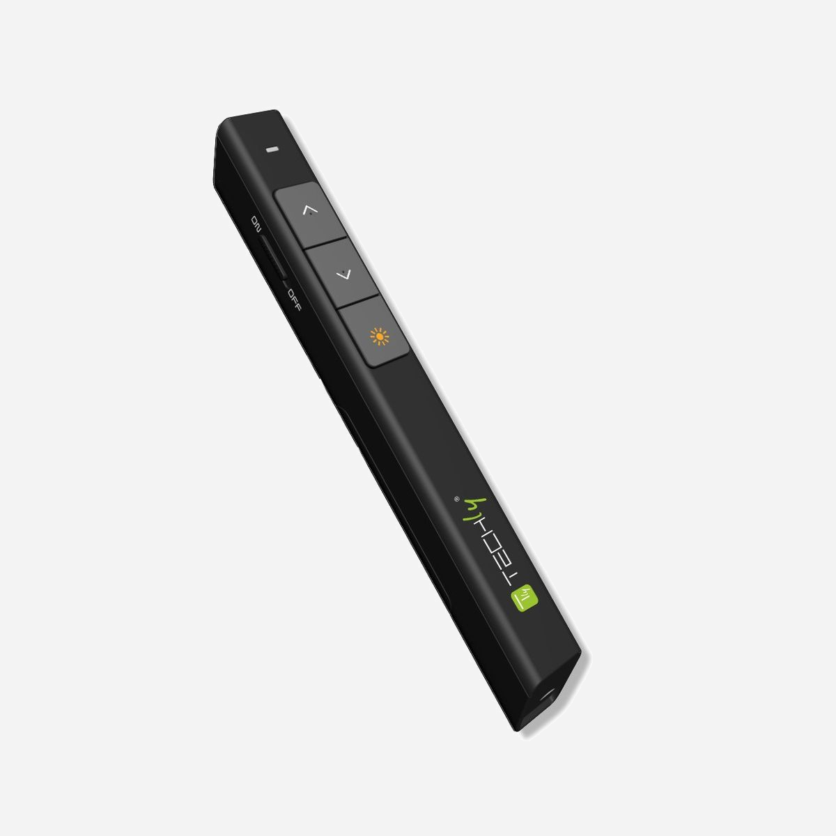 Techly ITC-LASER26 Télécommande de Présentation RF 2.4 GHz, Pointeur Laser Rouge Classe 2M, Portée 100m, USB, Compatible Windows/macOS/Linux/Android - Techly ITC-LASER26. Interface de réception sans fil: USB, Technologie sans fil: RF, Bande de fréquence: 2.4 GHz. Couleur du produit: Noir, Fonctions de présentation: Pointeur laser, Pointeur laser couleur: Rouge. Type de batterie: AAA. Prise en charge du système d'exploitation Windows: Windows 10, Windows 10 Education, Windows 10 Education x64, Windows 10 Enterprise, Windows 10..., Systèmes d'exploitation compatibles: Android 4.3. Largeur: 138,8 mm, Profondeur: 17,6 mm, Hauteur: 15 mm