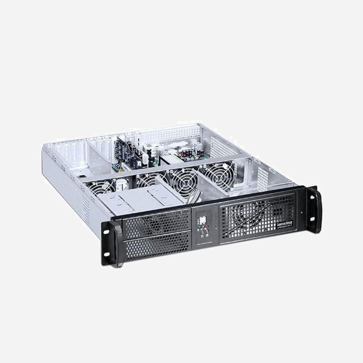 Techly I-CASE IPC-2055 Châssis Serveur Rack 2U Métal Noir Alimentation 350W, 6 baies 3.5" internes, Support Carte Mère ATX, 2x USB 2.0 avant - Techly I-CASE IPC-2055. Format: Support, Type: Serveur, Couleur du produit: Noir. Alimentation d'énergie: 350 W. Tailles de disques durs supportées: 3.5". Largeur: 482 mm, Profondeur: 550 mm, Hauteur: 88,9 mm