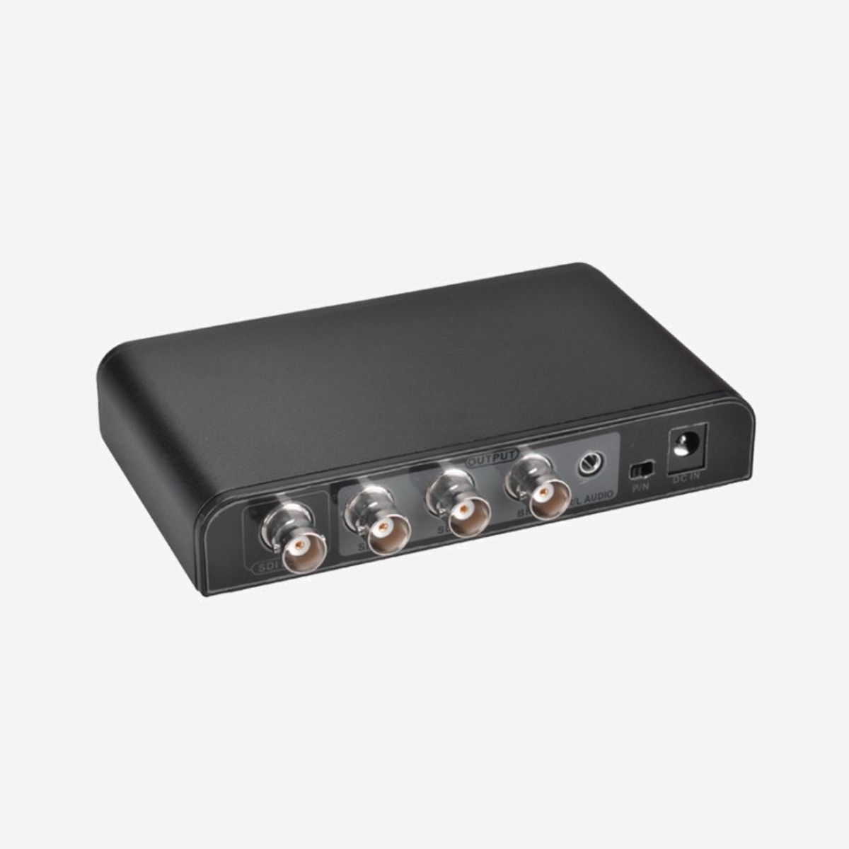 Techly IDATA-HDMI-SDIPRO Convertisseur Vidéo HDMI vers SDI (BNC) 1920x1080p, modes 1080i/p, 480i/576i, NTSC/PAL, Alimentation 5V, Plug & Play. - Techly IDATA HDMI-SDIPRO. Couleur du produit: Noir, Certification: CE, FCC, RoHS, RAEE. Résolution vidéo maximale: 1920 x 1080 pixels, Modes vidéo pris en charge: 1080i, 1080p, 480i, 576i, Système de format du signal analogique: NTSC, PAL. Interface de l'hôte: SDI (BNC), Interface de sortie: BNC. Tension de fonctionnement: 5 V, Courant d'exploitation: 1 A. Largeur: 133 mm, Profondeur: 77 mm, Hauteur: 24 mm