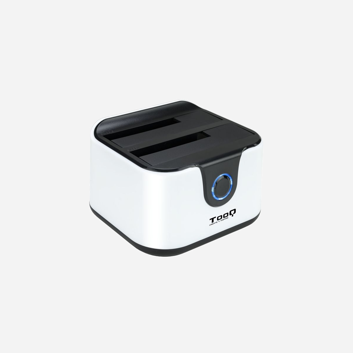 TooQ TQDS-802BW Dock HDD/SSD 2.5/3.5" SATA I/II/III, USB 3.2 Gen 1, ABS Noir/Blanc, Support Windows/Mac OS/Linux, Max 3To par baie. - TooQ TQDS-802. Type de support de stockage: HDD, D'interface pour unité de stockage: SATA, Série ATA II, Série ATA III, Tailles de disque de stockage pris en charge: 2.5,3.5". Couleur du produit: Noir, Blanc, Matériel: Synthétique ABS, Taux de transfert de données maximal: 5 Gbit/s. Prise en charge du système d'exploitation Windows: Windows 2000, Windows 7 Home Basic, Windows 7 Home Basic x64, Windows 7 Home Premium, Windows 7..., Prise en charge du système d'exploitation Mac: Mac OS 9.0, Mac OS 9.1, Mac OS 9.2, Mac OS X 10.0 Cheetah, Mac OS X 10.1 Puma, Mac OS X 10.2.... Largeur: 127 mm, Profondeur: 115 mm, Hauteur: 83 mm. Largeur du colis: 160 mm, Hauteur du colis: 93 mm, Poids du paquet: 700 g