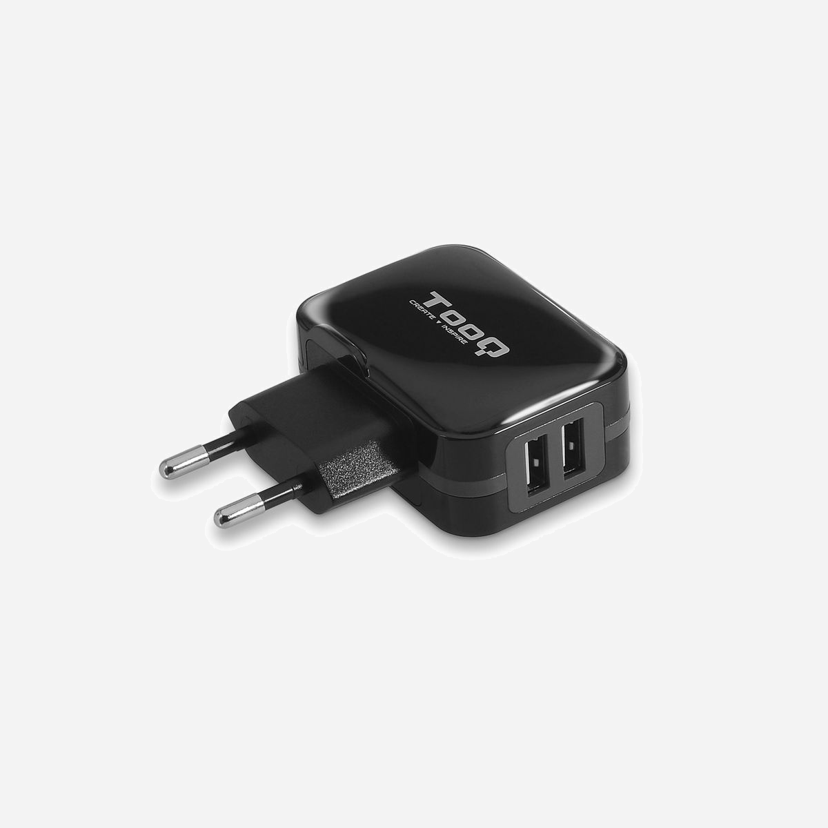 TooQ TQWC-1S02 Chargeur Secteur 2 Ports USB 2.0 5V/3.4A 17W Noir Compatible GPS MP3 MP4 Téléphone Smartphone Tablette 100-240V RoHS - TooQ TQWC-1S02. Type de chargeur: Intérieure, Type de source d'alimentation: Secteur, Compatibilité de chargeur: GPS, MP3, MP4, Téléphone portable, Consoles portables, Smartphone, Tablette. Tension d'entrée: 100 - 240 V, Tension de sortie (max): 5 V, Courant de sortie de l'adaptateur secteur: 3,4 A. Quantité de Ports USB 2.0: 2. Couleur du produit: Noir