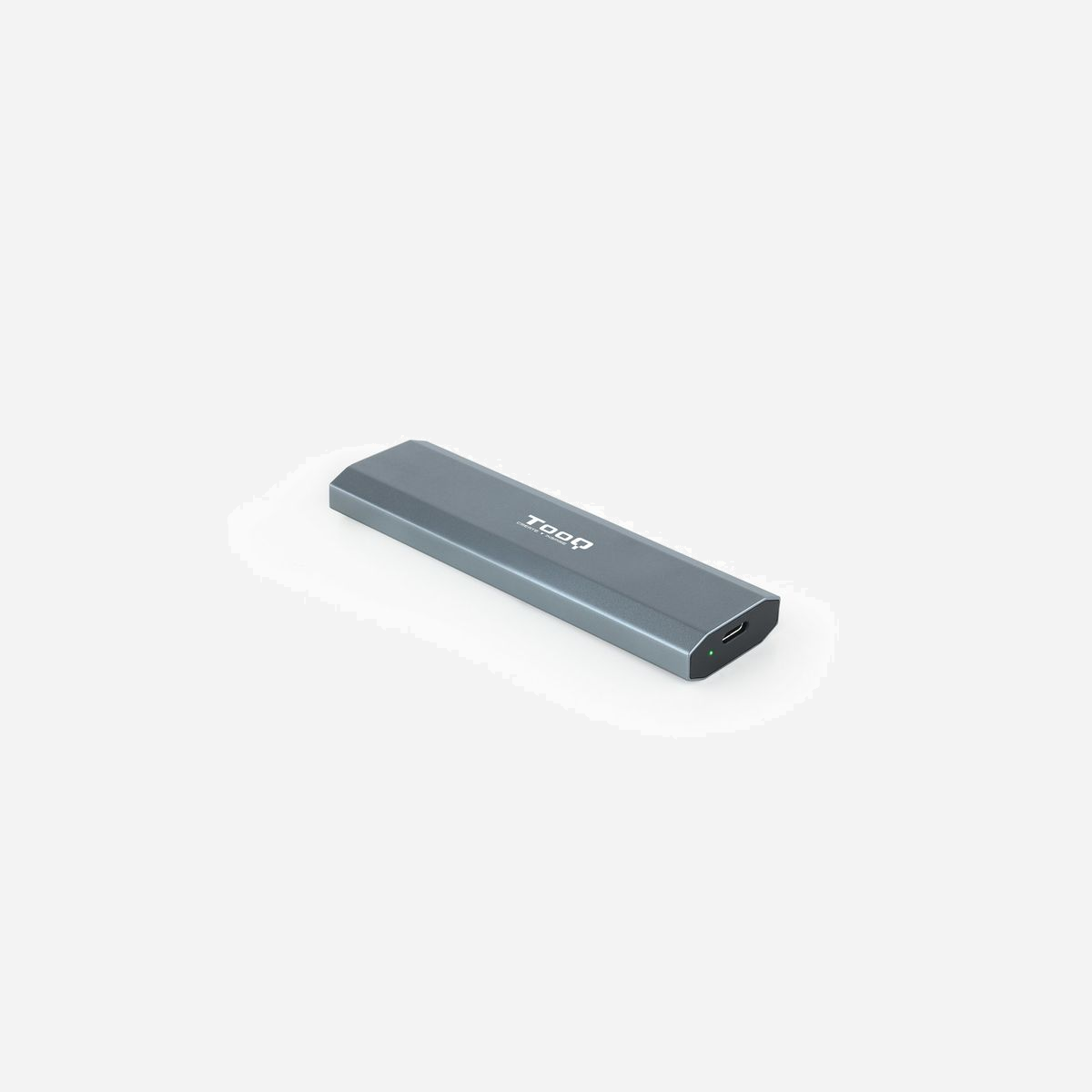 Boîtier SSD TooQ Shura TQE-2223G M.2 PCIe NVMe USB 3.2 Gen 1 Type-C Gris Aluminium, Support 1x M.2 jusqu'à 2To, 10Gbit/s, Compatible Windows/macOS/Linux - TooQ Shura. Type de produit: Enceinte ssd. Nombre d'unités de stockage pris en charge: 1, Taille de l'unité de stockage: M.2, Interfaces de lecteur de stockage prises en charge: PCI Express, Capacité de stockage maximum: 2 To. Taux de transfert des données: 10 Gbit/s. Couleur du produit: Gris. Connecteur USB: USB Type-C