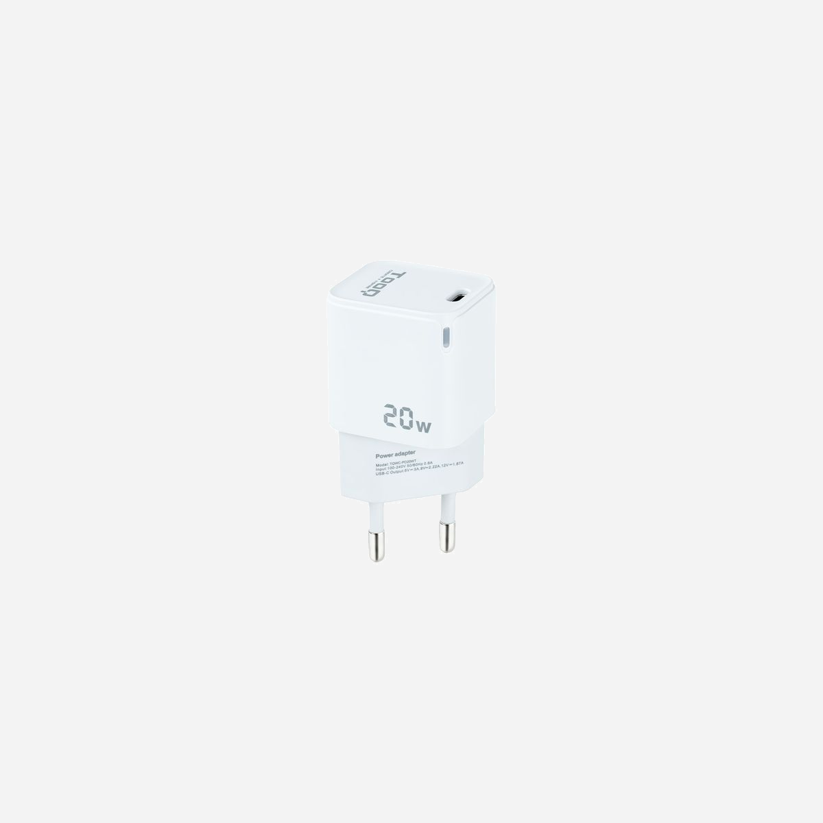TooQ TQWC-PD20WT Chargeur Secteur Universel 20W, 1 Port USB Type-C, Charge Rapide, 100-240V, Blanc - Conforme DBT et RoHS - TooQ TQWC-PD20WT. Type de chargeur: Intérieure, Type de source d'alimentation: Secteur, Compatibilité de chargeur: Universel. Tension d'entrée: 100 - 240 V. Quantité de ports USB de type C: 1, Charge rapide. Couleur du produit: Blanc