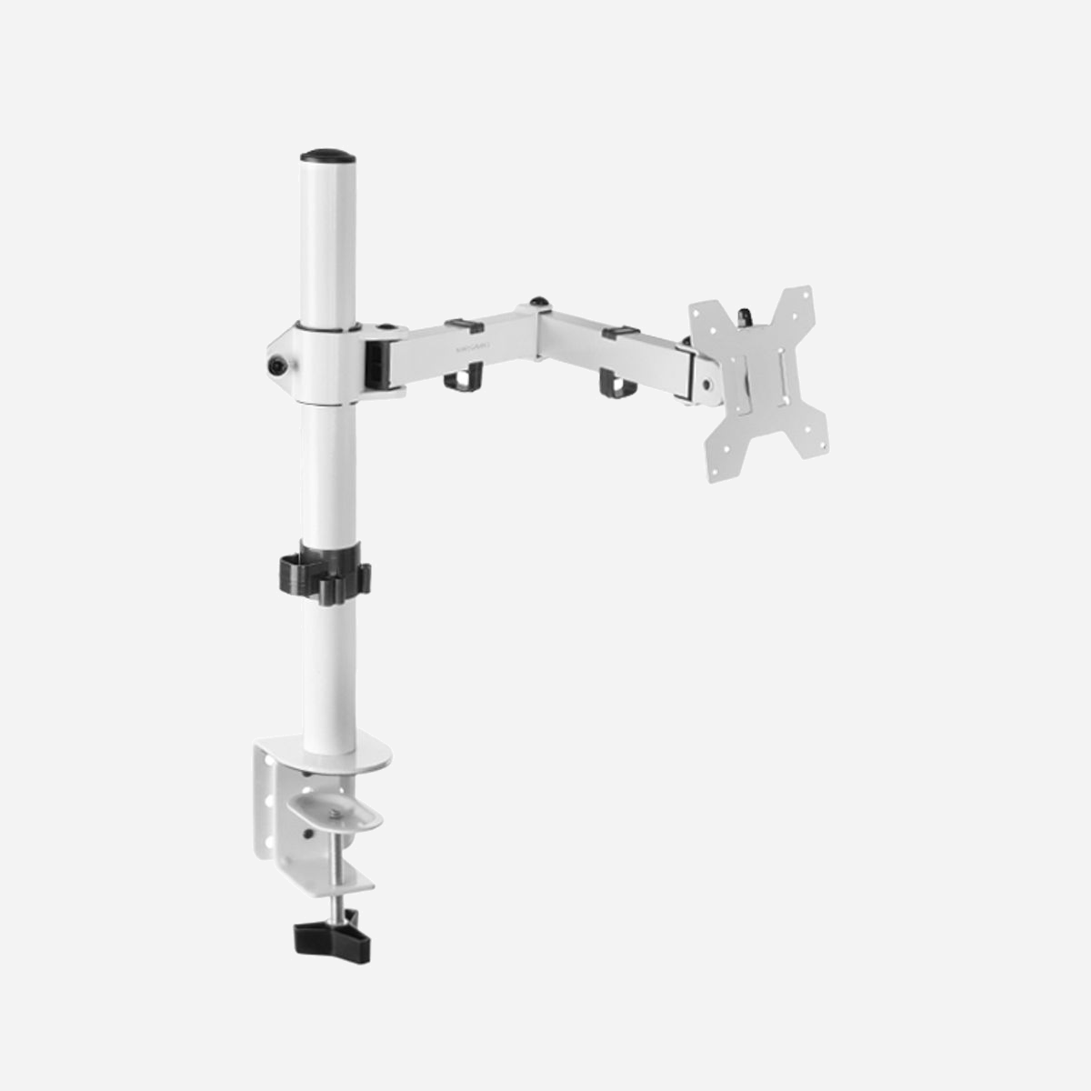 Mars Gaming MARM1W Support Bureau Écran Plat 13"-32" (max 8kg) VESA 75/100, Rotation 360°, Pivot 180°, Hauteur Réglable, Blanc - Le MARM1 est un support de moniteur conçu pour les écrans de 13" à 32" et capable de supporter jusqu'à 8 kg de poids sans problème. Doté d'un bras entièrement articulé, d'une gestion des câbles et d'une hauteur réglable, ce support est robuste, durable et offre une expérience de visualisation optimale et un espace de travail organisé. Installation rapide et facile compatible avec les normes VESA75 et VESA100.<br><br><b>AJUSTEMENT PERSONNALISÉ POUR UN CONFORT EXTRÊME</b><br>Le MARM1 est bien plus qu’un simple support de moniteur. Découvrez un nouveau niveau de polyvalence en pouvant ajuster, faire pivoter et faire pivoter votre écran comme jamais auparavant, évitant ainsi la fatigue oculaire et les douleurs corporelles. Avec le bras de moniteur MARM1, vous aurez un contrôle total sur votre expérience visuelle, vous permettant de trouver l'angle parfait pour profiter pleinement de chaque détail.<br><br><b>DISPONIBLE EN DEUX VERSIONS</b><b>NOIR OU BLANC</b><br>Le MARM1 est disponible en deux versions, noir et blanc, afin que vous puissiez choisir celle qui convient le mieux à votre espace de travail.<br><br><b>ORGANISATION ET ESPACE OPTIMISÉS</b><br>Non seulement il prend en charge votre affichage, mais il optimise également votre espace de travail. Grâce à son système de gestion des câbles intégré, le MARM1 maintient vos câbles bien rangés et sans enchevêtrement. Libérez et optimisez votre espace de travail tout en profitant d'une configuration parfaitement organisée !<br><br><b>INSTALLATION RAPIDE ET FACILE</b><br>Le MARM1 est entièrement compatible avec les normes de montage VESA75 et VESA100, garantissant une installation rapide et facile. En quelques minutes, vous pouvez monter et fixer votre écran sur le bras de montage. Grâce à sa conception intuitive, vous serez prêt à profiter d'une expérience visuelle améliorée en un rien de temps.<br><br><b>CONCEPTION ROBUSTE ET STABILITÉ GARANTIE</b><br>Le MARM1 a été construit avec des matériaux de haute qualité qui garantissent une structure solide et stable. Vous n’aurez pas à vous soucier des mouvements indésirables ou des vibrations inconfortables pendant que vous travaillez. Ce support fournit une base solide et sécurisée pour votre écran, vous offrant ainsi une tranquillité d'esprit et une confiance dans ses performances.<br><br><b>BRAS ARTICULE POUR REGLAGE TOTAL</b><br>Le support MARM1 va au-delà des supports de moniteur conventionnels. Son bras entièrement articulé vous permet d'ajuster votre moniteur à l'angle et à la hauteur parfaits. Réduisez la fatigue oculaire et le stress sur votre cou, vos épaules et votre dos, améliorant ainsi à la fois votre productivité et votre bien-être.