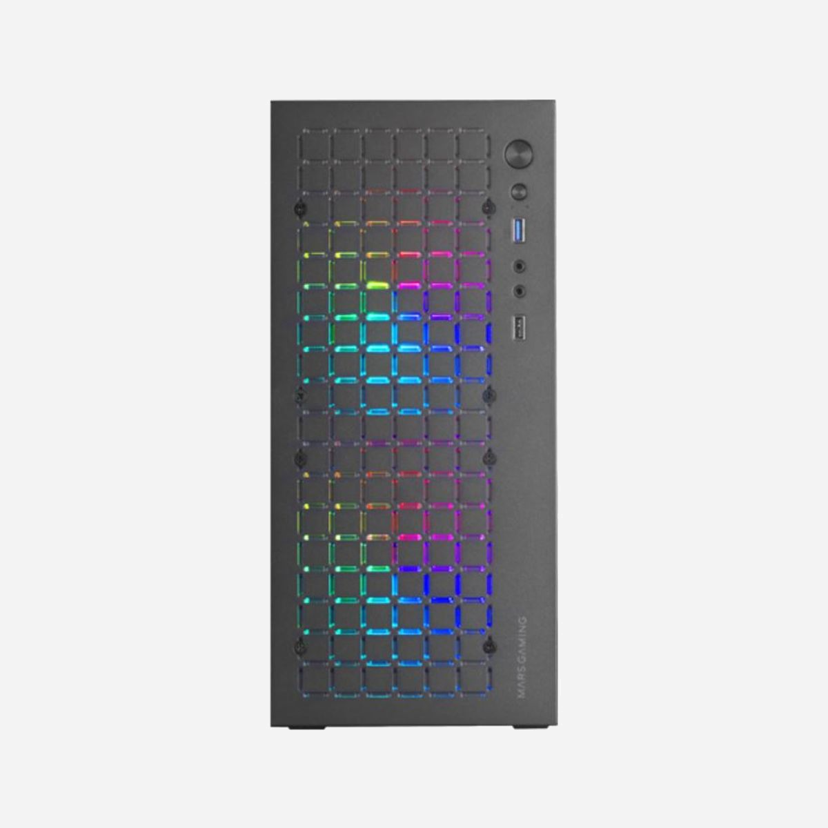 Mars Gaming MCCORE Mini Tower Noir - Boîtier PC MicroATX/Mini-ITX, Mesh, 2x120mm FRGB, 3x3.5", 3x2.5", USB 3.2, Audio In/Out, 160x260x350mm - Conception innovante avec calandre en métal-MESH qui améliore l'esthétique et les performances et vitre latérale complète. Configurations de jeu hautes performances aux formats *MicroATX et Mini-ITX. 2 ventilateurs avant RVB fixes.<br><br><b>CONCEPTION DE JEU SPECTACULAIRE</b><br>Le MC-CORE est une déclaration d'innovation et de style. Avec un design qui défie les limites et des fonctionnalités qui améliorent votre expérience de jeu, cette mini-tour est prête à faire passer votre PC au niveau supérieur. La calandre avant en métal MESH maximise les performances et le design, tandis que la vitre latérale vous permet de profiter de vos composants internes dans toute leur splendeur. Chaque détail et chaque composant sont dévoilés, vous permettant d'en profiter sans encombre. De plus, les 2 ventilateurs avant FRGB ajoutent une touche de lumière et de mouvement à votre système.<br><br><b>DISPONIBLE EN DEUX VERSIONS</b><b>NOIR ET BLANC</b><br>Choisissez celui qui convient le mieux à votre configuration.<br><br><b>ÉCLAIRAGE DE JEU RVB AVANCÉ</b><br>Les 2 ventilateurs 120 mm inclus sont dotés d'un système d'éclairage RVB fixe saisissant qui ajoute un flux constant de couleurs à votre configuration, créant un environnement immersif qui vous plongera complètement dans vos sessions de jeu. De plus, grâce à la combinaison avec la façade en métal-Mesh, il améliore non seulement le refroidissement en permettant une plus grande circulation d'air, mais améliore également l'esthétique de votre équipement. Préparez-vous à profiter d'un équilibre parfait entre puissance, refroidissement et éclairage dans votre expérience de jeu. <br><br><b>CAPACITÉ DE REFROIDISSEMENT MAXIMALE</b><br>Ne sacrifiez pas les performances de vos composants ! Nous savons qu’un flux d’air constant est essentiel pour prolonger la durée de vie de vos composants et assurer des performances optimales de votre système. C'est pourquoi le MC-CORE est équipé d'un double système de ventilation frontale et d'une grille métallique MESH qui garantit une circulation et un flux d'air efficaces à tout moment. De plus, si vous cherchez à augmenter encore plus les capacités de refroidissement, le boîtier prend en charge jusqu'à 3 ventilateurs, vous permettant de maintenir vos composants à des températures idéales.<br><br><b>TAILLE ULTRA-COMPACT. EXCELLENTE PERFORMANCE</b><br>Le boîtier MC-CORE redéfinit l'efficacité dans les petits espaces, mettant en valeur sa taille ultra-compacte qui transforme radicalement votre bureau. Parfait pour ceux qui apprécient l'esthétique minimaliste et la fonctionnalité, sa portabilité est idéale pour les déménagements fréquents ou les changements d'environnement tout en minimisant l'espace nécessaire sur votre bureau ou votre espace de travail. Compatible avec les cartes mères Micro-ATX* et mini-ITX, ce boîtier compact surprend par sa capacité à intégrer jusqu'à 3 SSD 2,5" et 3 HDD 3,5", offrant des solutions de stockage polyvalentes. Sa conception optimisée favorise une ventilation exceptionnelle, garantissant que les composants critiques tels que la carte graphique et le processeur restent froids pour des performances optimales sans sacrifier la compacité.
