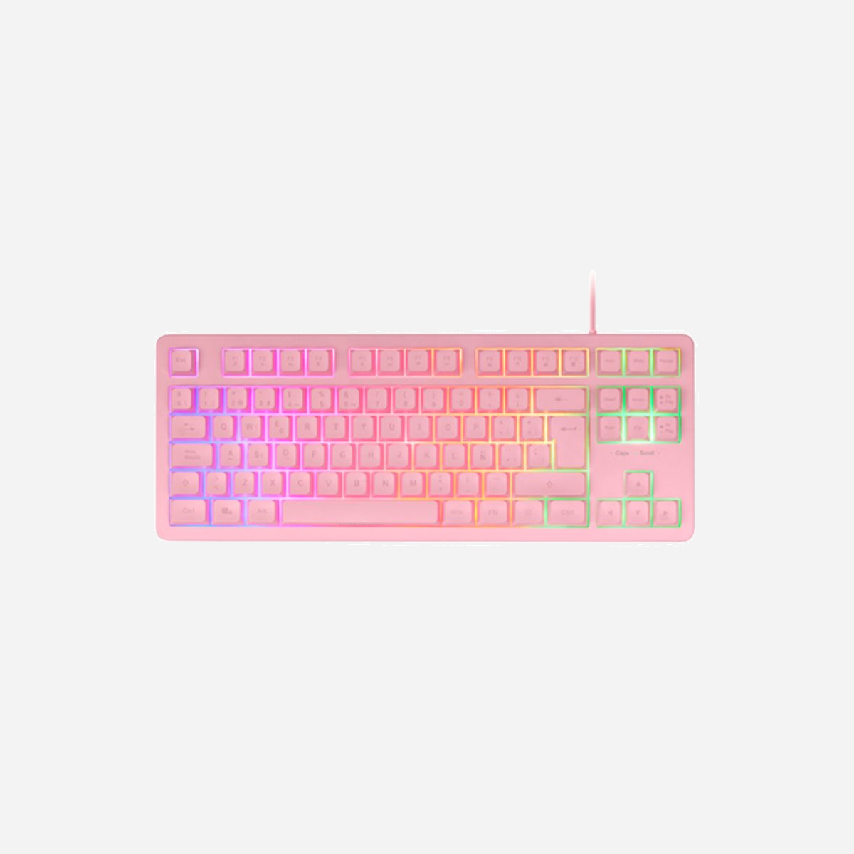 Mars Gaming MK023PFR Clavier Gaming USB Français Rose TKL H-Mech Red Anti-Ghosting FRGB, ABS, 20M frappes, Windows/Linux/Mac/PS/Xbox/Switch - Le clavier TKL MK023 est une véritable révolution dans le monde du gaming. Sa conception innovante et ses fonctionnalités avancées sont conçues pour améliorer votre expérience de jeu et l'élever à de nouveaux niveaux. Avec sa technologie hybride H-Mech, sa conception ergonomique TKL, son éclairage FRGB et sa compatibilité universelle, il est prêt à être le centre de votre configuration de jeu. Que vous soyez un joueur occasionnel ou un professionnel, le MK023 vous accompagne dans chaque bataille.<br><br><b>CONCEPTION SANS CLAVIER : ESPACE ET MOBILITÉ</b><br>La conception TKL du clavier de jeu MK023 offre un équilibre parfait entre fonctionnalité et espace. Oubliez les claviers encombrants. Cette conception compacte libère votre bureau et améliore la portabilité du clavier sans sacrifier les fonctionnalités essentielles du clavier de jeu.<br><br><b>DISPONIBLE EN 3 COULEURS</b><b>BLANC, ROSE ET NOIR</b><br>Choisissez celui qui convient le mieux à vous et à votre configuration !<br><br><b>TECHNOLOGIE ANTI-GHOSTING</b><br>Grâce à la technologie anti-ghosting intégrée, chaque commande est exécutée avec précision, même pendant les séquences de jeu les plus intenses. Préparez-vous pour une expérience de jeu sans limites !<br><br><b>STRUCTURE ROBUSTE ET DURABLE</b><br>Le clavier MK023 est conçu pour résister aux sessions de jeu intenses et prolongées. Sa structure solide et résistante garantit une durabilité maximale qui défie l'utilisation quotidienne, conservant sa fonctionnalité et son esthétique intactes au fil du temps.<br><br><b>COMPATIBILITÉ UNIVERSELLE</b><br>Ce clavier brille non seulement par ses performances et son design, mais également par sa compatibilité polyvalente. Compatible avec Windows, Linux, PS4, PS5, XBOX ONE, XBOX SERIES XS et Switch, il offre une expérience de jeu optimale sur tous vos appareils préférés.<br><br><b>TECHNOLOGIE H-MECH ROUGE</b><br>Prêt à ressentir chaque frappe avec un retour tactile rapide ? Le clavier de jeu MK023 intègre la technologie révolutionnaire H-Mech RED, une fusion parfaite de la vitesse et de la précision des commutateurs mécaniques avec la douceur d'un clavier à membrane, offrant une expérience tactile et rapide imbattable.<br><br><b>FRGB LIGHTING : ESTHÉTIQUE ET PERSONNALISATION</b><br>L'éclairage LED FRGB du MK023 transforme chaque session de jeu en un spectacle vibrant de lumière et de couleur. Avec une gamme de couleurs vives et d'effets d'éclairage réglables, vous pouvez créer un environnement qui non seulement améliore votre gameplay, mais vous plonge également pleinement dans chaque monde et aventure.