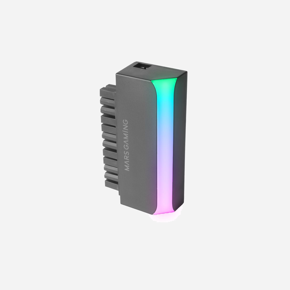 Mars Gaming MCA-L24 Adaptateur ATX 24 Broches vers 90° ARGB 5V pour Cartes Mères et Alimentations ATX, ABS Gris, 65x39x24mm, Conforme RoHS/FCC/CE - L'adaptateur ATX MCA-L24 redéfinit l'efficacité et le style des systèmes ATX avec sa conception innovante à 90° à 24 broches, sa gestion optimisée des câbles, son éclairage ARGB personnalisable et son installation Plug & Play facile. Parfait pour les joueurs et les professionnels, il offre des performances améliorées et une compatibilité universelle.<br><br><b>L'EFFICACITÉ REDÉFINIE : ADAPTATEUR ATX 24 BROCHES</b><br>Cet adaptateur ATX 24 broches vers 90° est la solution ultime pour une connexion d'alimentation soignée et efficace sur votre carte mère. Oubliez le chaos des câbles : sa conception innovante assure une installation propre et élégante en éliminant le besoin de plier ou de replier le câble sur la carte mère. Parfait pour les joueurs passionnés et professionnels, le MCA-L24 maximise l'efficacité et l'esthétique de votre configuration.<br><br><b>ÉCLAIRAGE ARGB : STYLE ET FONCTIONNALITÉ</b><br>Illuminez votre configuration avec l'éclairage ARGB 5 V 3 broches du MCA-L24. Ajoutez une touche éblouissante à votre configuration et personnalisez-la avec une variété de couleurs et d'effets. Compatible avec plusieurs cartes mères ARGB, le MCA-L24 vous donne le pouvoir de créer une atmosphère unique et dynamique. <br><br><b>INSTALLATION PLUG & PLAY FACILE</b><br>Vous n'avez besoin d'aucun câble ni pièce supplémentaire pour installer le MCA-L24 dans votre système. Insérez simplement l'adaptateur dans le connecteur 24 broches de votre carte mère et connectez directement le câble d'alimentation. Simplicité et confort à portée de main.<br><br><b>COMPATIBILITÉ ET DURABILITÉ UNIVERSELS</b><br>L'adaptateur MCA-L24 est compatible avec toutes les cartes mères et alimentations ATX dotées d'une connexion d'alimentation principale à 24 broches. Avec sa conception robuste et ses matériaux de haute qualité, l'adaptateur MCA-L24 est le choix parfait pour ceux qui ne veulent pas faire de compromis sur les performances ou la fiabilité.<br><br><b>CONNEXION D'ANGLE. ADAPTATEUR 90º</b><br>Connectez le câble d'alimentation principal à un angle de 90°, élargissant considérablement les options de gestion des câbles et obtenant un aspect plus élégant et plus ordonné à votre configuration en optimisant le flux d'air et les performances. Préparez-vous pour un système plus frais et plus puissant !