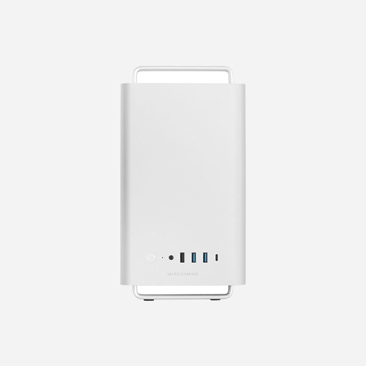Mars Gaming MC-ELITE Mini Tower Blanc (MCELITEW) - Boîtier PC Micro ATX/Mini-ITX, 1x 3.5", 3x 2.5", USB 3.2 Gen 1, Ventilateurs 90mm, Refroidissement liquide 120/240mm. - Mars Gaming MC-ELITE. Format: Mini Tower, Type: PC, Couleur du produit: Blanc. Facteurs de forme d'alimentation pris en charge: ATX, SFX. Pris en charge des diamètres des ventilateurs latérals: 120 mm, Ventilateurs arrières installés: 1x 90 mm, Pris en charge des diamètres des ventilateurs arrières: 90 mm. Tailles de disques durs supportées: 2.5,3.5". Largeur: 312 mm, Profondeur: 167 mm, Hauteur: 360 mm