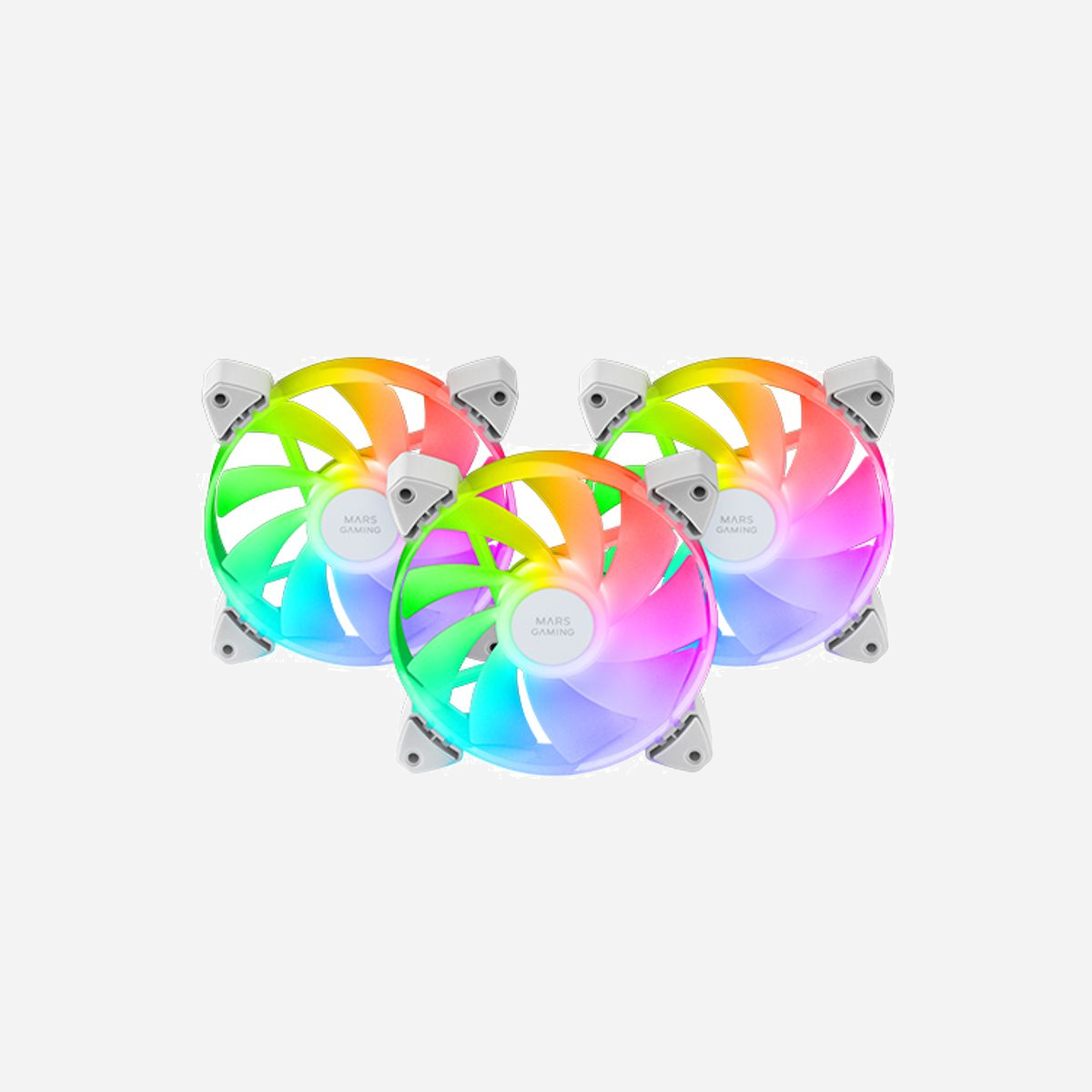 Mars Gaming MF3ARW Kit 3 Ventilateurs Boîtier PC 120mm Blanc, ARGB 360°, 1100 RPM, 39 CFM, 14 dB, FDB, 3-Pin, 2.03 mmH2O - Le kit de ventilateurs MF-3AR REVERSED ARGB allie style et performances, se distinguant par sa conception de lame inversée qui améliore l'esthétique de l'intérieur de votre PC sans compromettre le flux d'air. L'éclairage ARGB 360º sans cadre enveloppe votre configuration d'une lueur personnalisable, tandis qu'une installation rapide et une compatibilité totale avec les plates-formes ARGB garantissent une intégration facile. Bénéficiez d'un fonctionnement silencieux et durable grâce à la technologie FDB et aux coussinets anti-vibrations, faisant passer votre expérience de jeu au niveau supérieur.<br><br><b>ÉCLAIRAGE ARGB 360º</b><br>Transformez votre PC en un spectacle visuel avec l'éclairage ARGB 360º des ventilateurs MF-3AR. Sa conception sans cadre crée un halo de lumière uniforme qui enveloppe votre configuration d'effets personnalisables et vivants. Utilisez le mode d'éclairage automatique ou connectez-les à votre carte mère ou à votre contrôleur ARGB pour une synchronisation parfaite qui reflète votre style unique.<br><br><b>Disponible en deux versions</b><b>Noir et blanc</b><br>Choisissez celui qui convient le mieux à votre configuration<br><br><b>COMPATIBILITÉ ARGB COMPLÈTE</b><br>Les ventilateurs MF-3AR sont compatibles avec les contrôleurs et cartes mères ARGB tels que Asus Aura Sync, Mystic Light Sync et RGB Fusion. Équipés d'un connecteur ARGB 3 broches 5 V, ils s'intègrent sans effort dans n'importe quel système d'éclairage, vous permettant de personnaliser chaque détail et d'obtenir une harmonie visuelle dans votre équipement. <br><br><b>TECHNOLOGIE FDB. FONCTIONNEMENT ULTRA-SILENCIEUX</b><br>Le kit MF-3AR allie des performances optimales à un fonctionnement silencieux. Le roulement dynamique fluide (FDB) et les coussinets anti-vibrations minimisent le bruit et prolongent la durée de vie du ventilateur. Bénéficiez de performances fiables et silencieuses qui vous permettent de vous concentrer sur ce qui compte le plus : votre expérience utilisateur.<br><br><b>LAMES INVERSÉES : PERFORMANCE ET STYLE</b><br>Le kit de ventilateur MF-3AR, avec sa conception innovante de pales inversées, permet un flux d'air optimisé de l'arrière vers l'avant, idéal pour une utilisation comme ventilateurs d'admission pour mettre pleinement en valeur vos effets d'éclairage éblouissants. Ces ventilateurs assurent un refroidissement efficace, gardant votre équipement au frais et fonctionnant sans problème même pendant les sessions les plus intenses. Ne faites aucun compromis sur l'esthétique de votre PC et profitez d'une configuration alliant puissance et style sans compromis.<br><br><b>INSTALLATION RAPIDE ET FACILE</b><br>Avec le double connecteur ARGB (mâle + femelle), les ventilateurs MF-3AR simplifient la gestion des câbles et permettent une installation rapide et sans tracas. Gardez votre configuration propre et professionnelle avec une configuration simple et efficace.