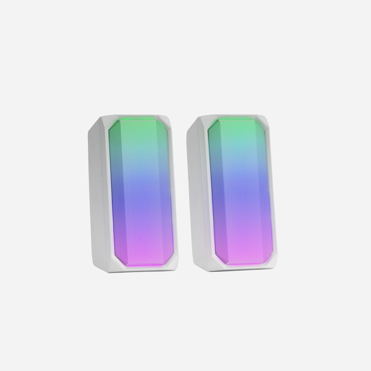 Haut-parleurs Mars Gaming MSRGBW Blanc 2.0 Canaux 15W RMS 20-20000Hz 4 Ohm Bluetooth 5.0 Entrée AUX USB Rétroéclairage RGB ABS - Mars Gaming MSRGBW. Utilisation recommandée: Maison. Canaux de sortie audio: 2.0 canaux, Nombre de lecteurs: 2. Technologie de connectivité: Avec fil &sans fil. Puissance évaluée de RMS: 15 W, Gamme de fréquence: 20 - 20000 Hz, Impédance: 4 Ohm. Couleur du produit: Blanc