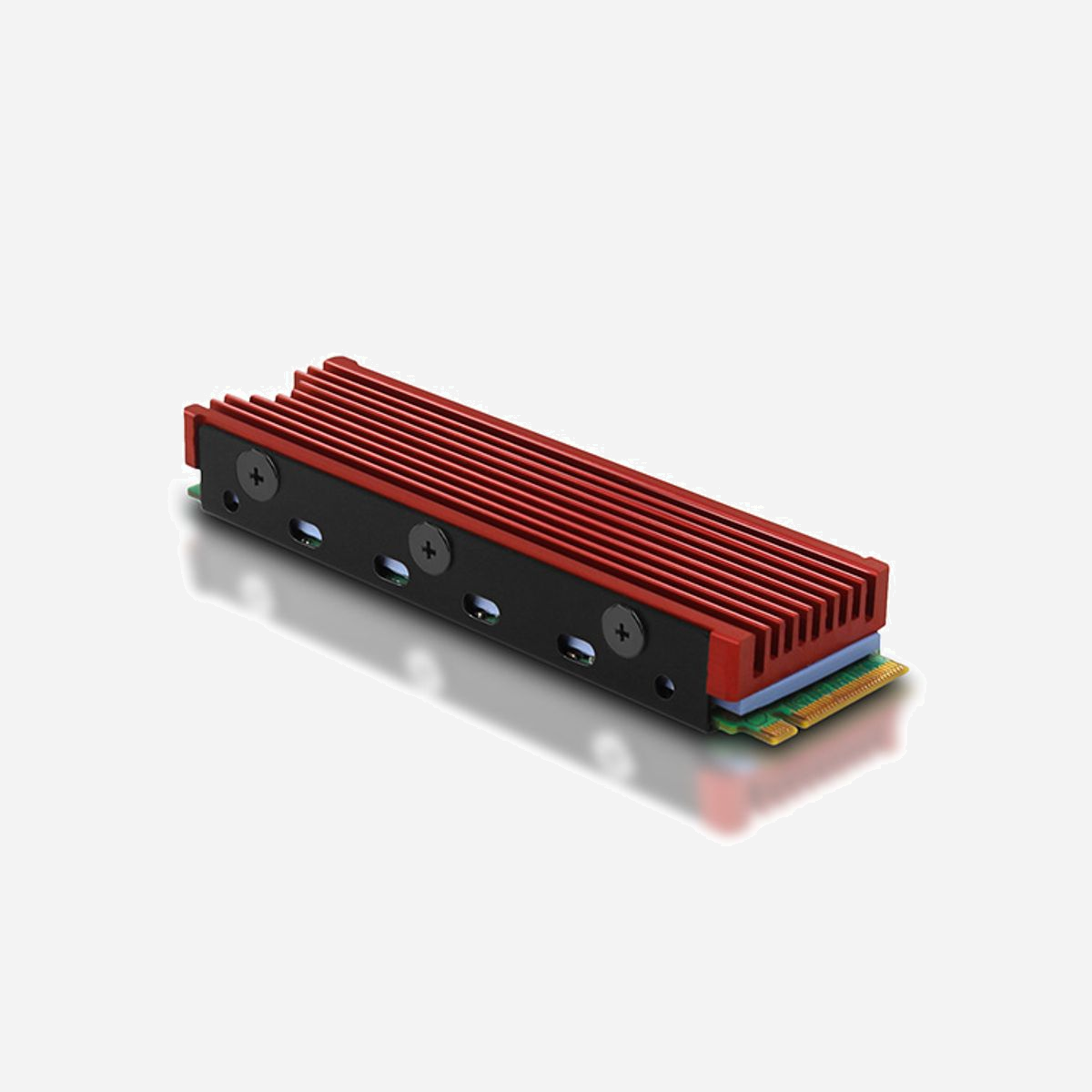 Axagon CLR-M2 Dissipateur Thermique M.2 NVMe SSD 76x24x10mm Aluminium Noir/Rouge pour SSD M.2 2280, Pad Thermique Inclus, RoHS - Axagon CLR-M2. Type: Dissipateur thermique/Radiateur. Largeur: 76 mm, Profondeur: 24 mm, Hauteur: 10 mm. Couleur du produit: Noir, Rouge