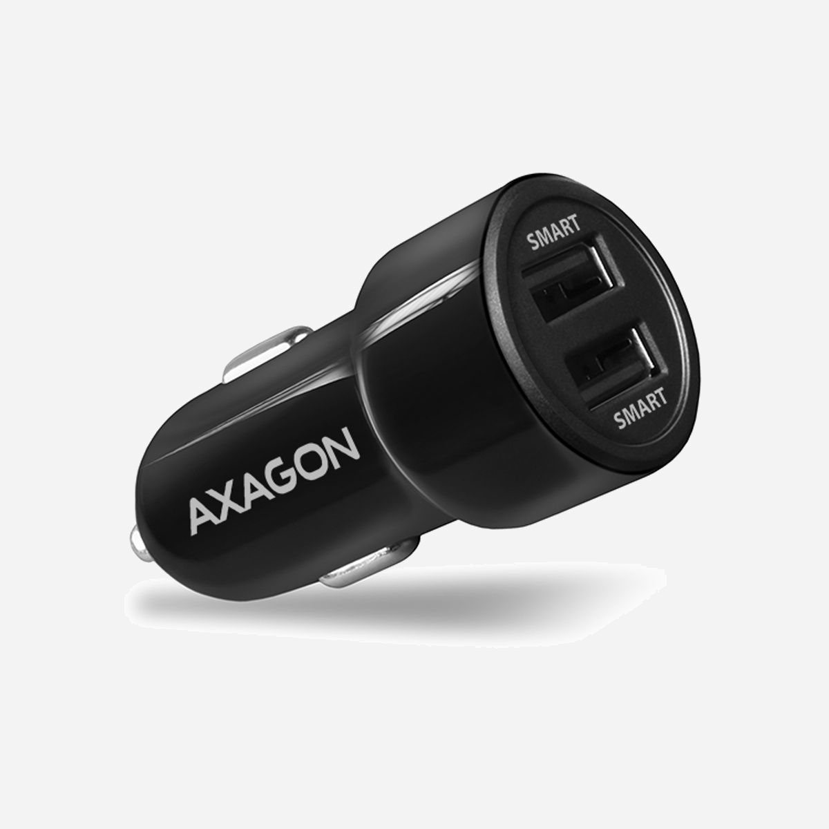 Axagon PWC-5V5 Chargeur Allume-Cigare USB 2.0 (x2) 24W 5V/2.4A Quick Charge 1.0 & Smart IC, Protection Surtension/Surchauffe, Universel - Axagon PWC-5V5. Type de chargeur: Auto, Type de source d'alimentation: Allume-cigare, Compatibilité de chargeur: Téléphone portable, Smartphone, Tablette, Universel. Tension d'entrée: 12 - 24 V, Tension de sortie (max): 5 V. Quantité de Ports USB 2.0: 2. PowerIQ. Charge rapide, Dispositifs de protection électrique: Sur-courant, Surtension, Surchauffe, Surcharge, Court-circuit. Couleur du produit: Noir