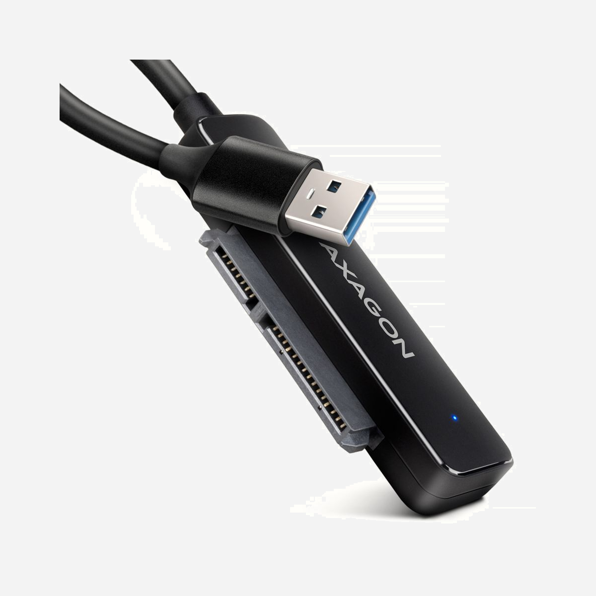 Axagon ADSA-FP2A Adaptateur USB 3.2 Gen 1 vers SATA, USB Type-A mâle, 5 Gbit/s, Support S.M.A.R.T., TRIM, UASP, Hot-Plug, Windows/macOS/Linux - Axagon ADSA-FP2A. Interface de l'hôte: USB Type-A, Interface de sortie: SATA, USB 3.2 Gen 1 (3.1 Gen 1), Genre de l'interface hôte: Mâle. Couleur du produit: Noir, Utilité: PC / Notebook / Tablet, Pays d'origine: Chine. Taux de transfert de données (max): 5 Gbit/s. Prise en charge du système d'exploitation Windows: Windows 10, Windows 11, Windows 7, Windows 8, Windows 8.1, Prise en charge du système d'exploitation serveur: Windows Server 2008, Windows Server 2012, Windows Server 2016, Windows Server 2019, Windows Server.... Largeur: 70 mm, Profondeur: 26 mm, Hauteur: 10 mm