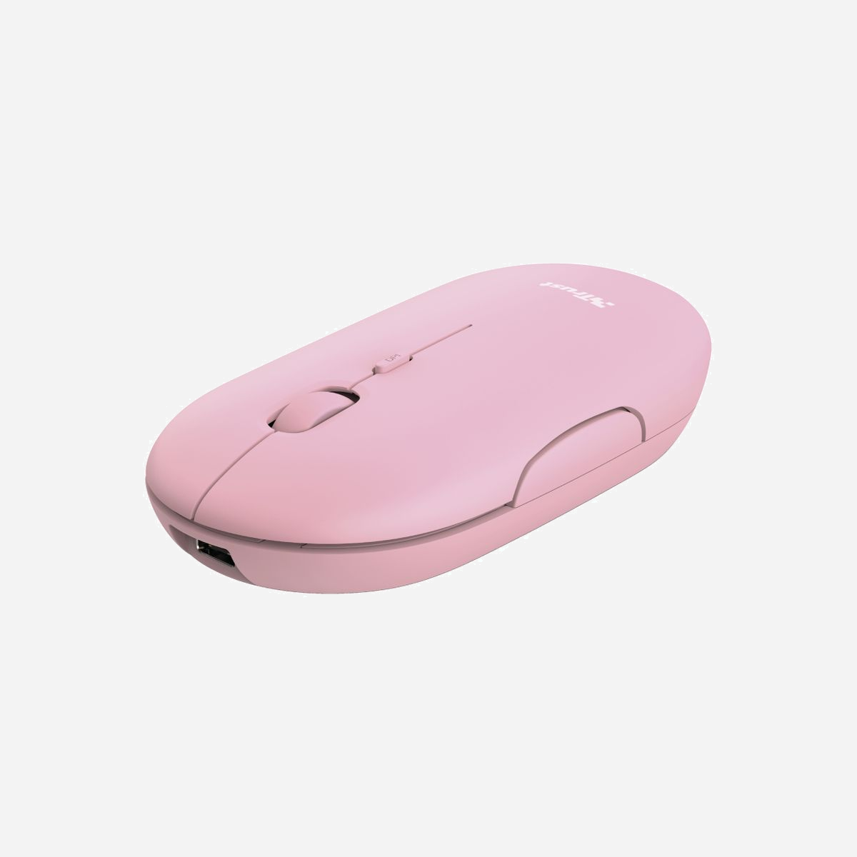 Trust Puck Souris Bureau Ambidextre RF sans fil + Bluetooth Optique 1600 DPI 4 Boutons Programmables Rose, Batterie Intégrée, USB-C, Windows/macOS/ChromeOS - Trust Puck. Format: Ambidextre. Technologie de détecteur de mouvement: Optique, Interface de l'appareil: RF sans fil + Bluetooth, Résolution en mouvement: 1600 DPI, Type de boutons: Boutons poussoirs, Quantité de boutons programmables: 4, Type Scroll: Roue. Source d'alimentation: Piles. Couleur du produit: Rose