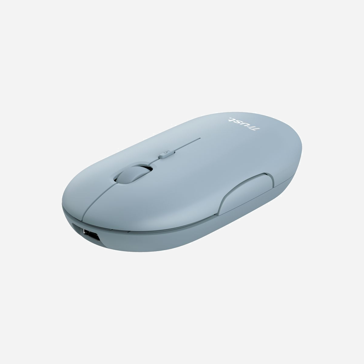 Trust Puck 24126 : Souris Bureau Ambidextre, RF sans fil + Bluetooth, 1600 DPI, 4 Boutons, Molette, Bleu, Batterie Intégrée, Windows/macOS/ChromeOS - Trust Puck. Format: Ambidextre. Interface de l'appareil: RF sans fil + Bluetooth, Résolution en mouvement: 1600 DPI, Type de boutons: Boutons poussoirs, Quantité de boutons programmables: 4, Type Scroll: Roue. Source d'alimentation: Piles. Couleur du produit: Bleu