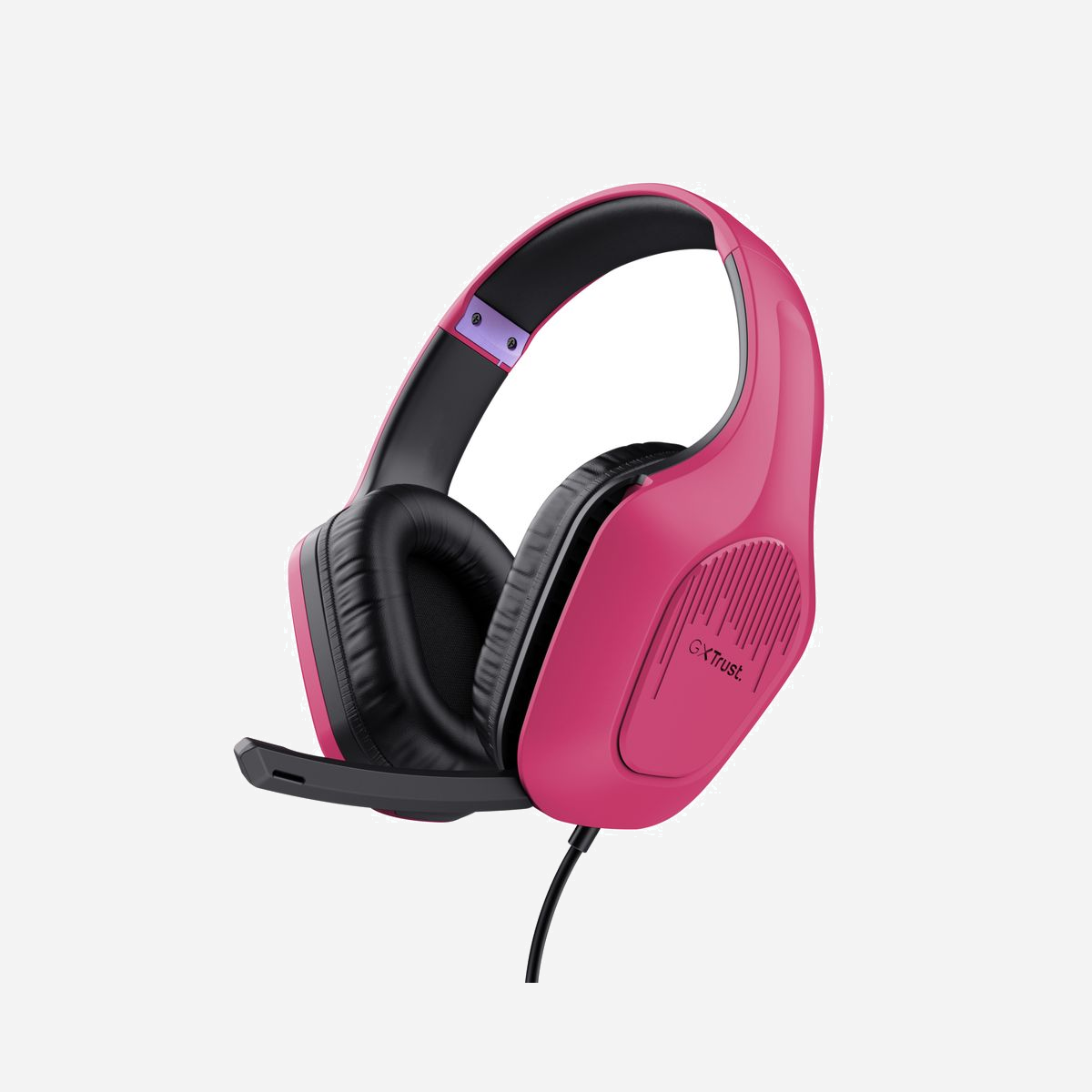 Trust GXT 415P Zirox Casque Gaming Filaire Rose - Transducteurs 50mm, Microphone Boom Pliable, Connecteur 3.5mm, 20-20000Hz, 253g - <b>Léger comme une plume</b><br>Avec un poids de 244 grammes seulement, le Zirox offre un design léger et confortable qui vous fera presque l’oublier. Pensez quand même à l’enlever avant de quitter la maison !<br><br><b>Le son de la réussite</b><br>Célébrez vos victoires à plein volume avec les transducteurs puissants de 50 mm de ce micro-casque. En vous transportant au cœur de l’action, le Zirox vous permet d’entendre tout ce qu’il y a à entendre.<br><br><b>Son fort et puissant</b><br>Vous le voyez, vous ne le voyez pas Le microphone repliable du Zirox se replie dans le micro-casque, tandis que le contrôle du volume sur l’oreille et la désactivation du microphone vous permettent d’entendre et de dire ce que bon vous semble.<br><br><b>Un pour tous et tous pour un </b><br>Même dans les sessions de jeu vidéo les plus intenses, ce micro-casque vous suit partout. Grâce à l’arceau réglable, il est conçu pour s’adapter parfaitement à tous.<br><br><b>La magie de la multiplateforme</b><br>Envie de jouer sur PC ? Mais aussi sur votre console ? Pas de problème : grâce à la compatibilité multiplateforme du Zirox et un câble de 2 m de long, vous pourrez le brancher sur votre PC, manette de console ou toute autre connexion 3,5 mm.