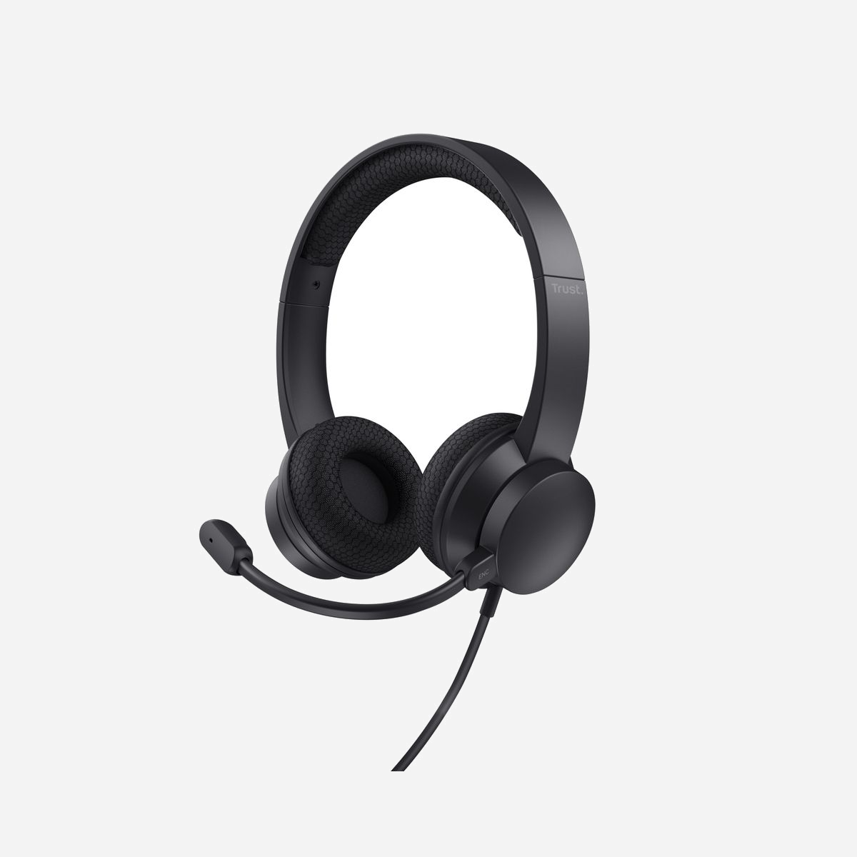 Trust Ayda Casque Arceau Filaire USB Type-A Noir - Microphone ENC, HP 40mm, 20-20000Hz, Câble 1.8m, 147g, ABS - Compatible Windows - <b>Le bruit s’efface, la voix entre </b><br>Assurez-vous que vos idées sont toujours entendues avec le casque Ayda ENC. Grâce à son microphone antibruit, ce casque élimine les bruits de fond gênants et garantit une réception claire et nette de votre voix.<br><br><b>Votre bureau éco-responsable</b><br>Fabriqué à partir de 65 % de matériaux recyclés, ce casque vous rapproche d'un environnement de travail plus écologique. Vous pouvez ainsi donner le meilleur au travail tout en donnant le meilleur pour la planète !<br><br><b>Trouvez votre son</b><br>Avec l’Ayda, immergez-vous facilement dans vos réunions. Doté d'un bouton de réglage du volume à l'oreille et d'un micro avec fonction flip-to-mute, vous disposerez de toutes les commandes dont vous avez besoin pour tirer le meilleur parti de vos réunions en ligne et de vos appels vidéo.<br><br><b>En route vers le succès</b><br>L'époque des casques qui écrasent la tête est révolue - profitez d'un confort permanent grâce à ce casque, conçu spécialement pour vous. Avec son bandeau réglable, ses oreillettes confortables et respirantes, ses coussinets en tissu doux et sa conception légère, l’Ayda est idéal pour les appels vidéo !<br><br><b>Connexion aisée</b><br>L’annonce d’une réunion vous prend par surprise ? Pas de souci ! Il vous suffit de brancher ce casque via la connexion USB et USB-C compatible avec n'importe quel ordinateur portable ou PC, et vous serez prêt en un rien de temps.