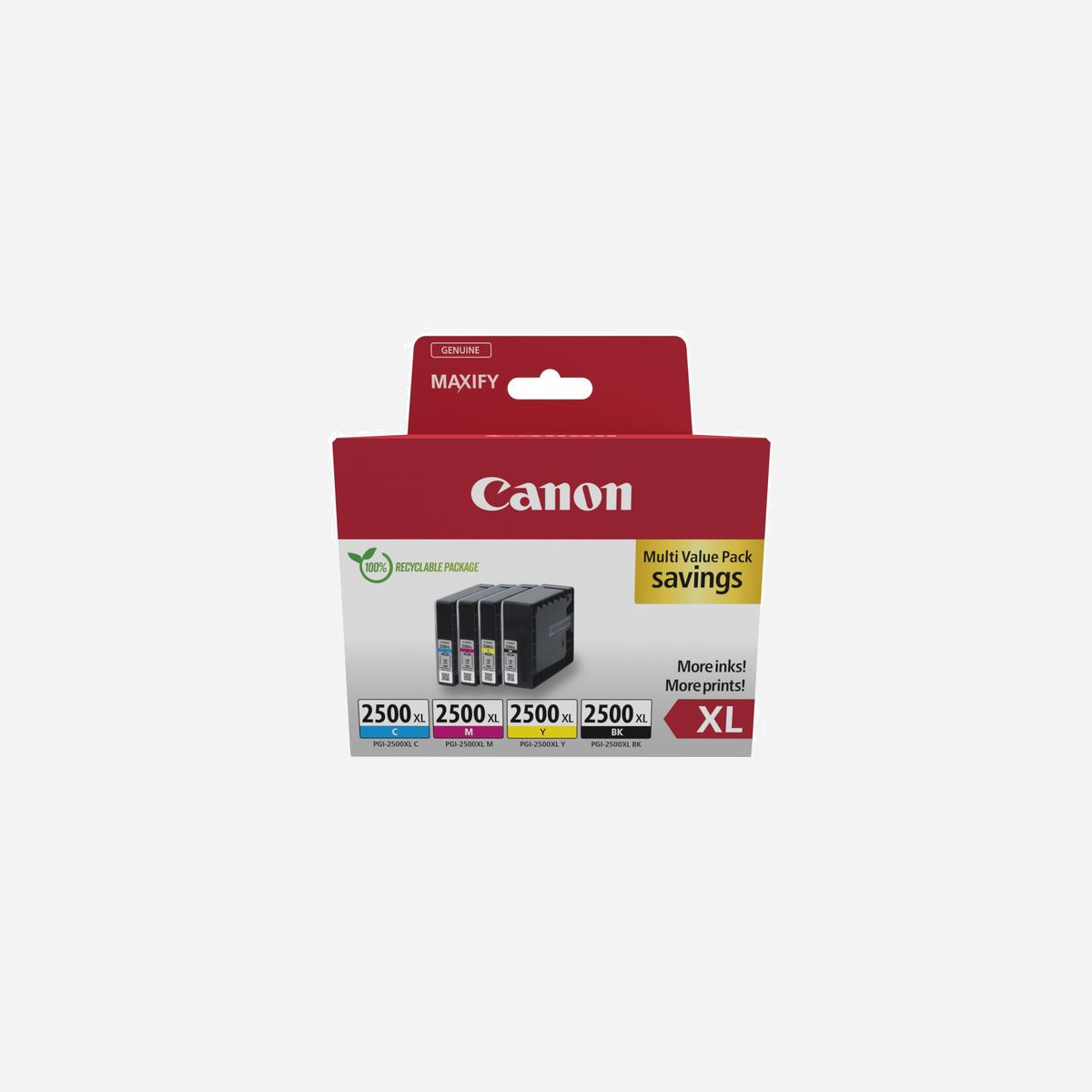 Cartouches d'encre Canon 9254B010 Original XL, pack 4 couleurs (Noir, Cyan, Magenta, Jaune), pour MAXIFY iB/MB 4050/5050/5350/4150/5150/5155/5450/5455 - Canon 9254B010. Type de cartouche d'encre: Rendement élevé (XL), Type d'alimentation: Multi pack, Couleurs d'impression: Noir, Cyan, Magenta, Jaune, Quantité: 4 pièce(s)