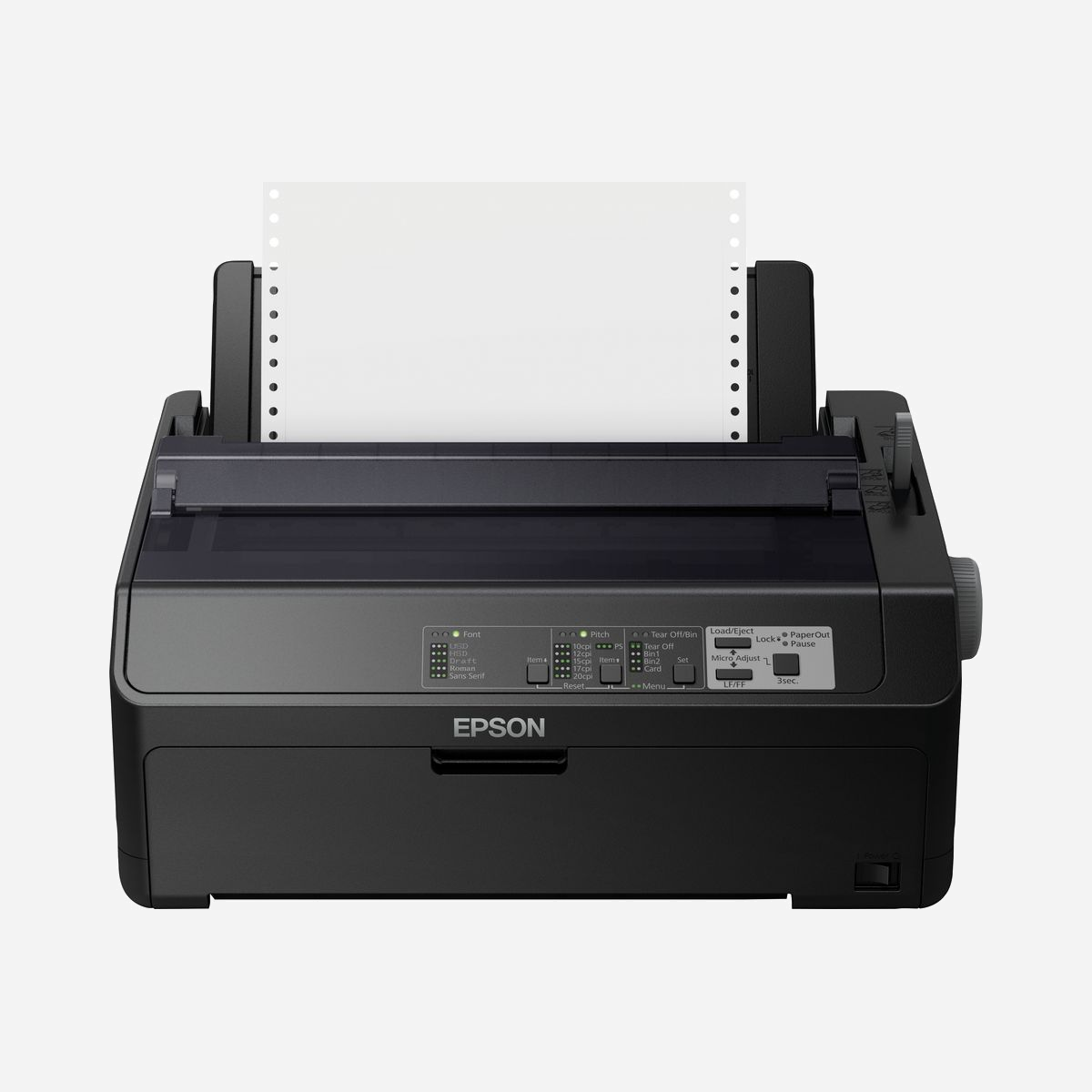 Epson FX-890IIN Imprimante Matricielle 9 Broches 80 Colonnes (240x144 DPI, 612 CPS) USB/Parallèle/Ethernet, Buffer 128Ko, Durée de Vie 25000h - <b>Vitesses d’impression leaders du marché¹</b><br>La FX-890IIN offre une vitesse USD (Ultra Speed Draft, impression ultra rapide) améliorée de 735 caractères par seconde à 12 caractères par pouce, ce qui fait une réelle différence pour les impressions de gros volumes comme les états de stocks et les grandes quantités de factures ou de documents de fret.<br><br><b>Fiabilité exceptionnelle</b><br>La technologie matricielle à impact d’Epson est déjà éprouvée et très très fiable. Ces nouvelles imprimantes améliorent encore le temps moyen de bon fonctionnement sans intervention de 25 % pour atteindre 25 000 heures de fonctionnement. Cela s’avère idéal pour les travaux d'impressions dans des environnements difficiles ou lorsqu’une maintenance régulière n’est pas facile à mettre en place.<br><br><b>Design moderne</b><br>Le design revisité des imprimantes matricielles à impact de la nouvelle gamme d’Epson est moderne pour leur permettre de se fondre dans votre environnement de travail.<br><br><b>Intégration réseau</b><br>C’est un modèle réseau qui prend en charge à la fois les connexions série et Ethernet pour une meilleure intégration.