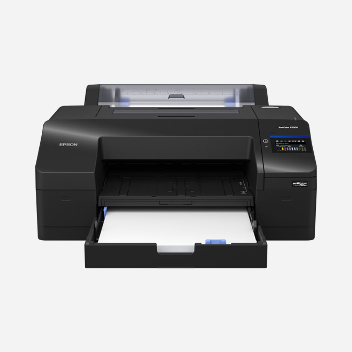 Epson SureColor P5300 - Imprimante Jet d'encre piézoélectrique Couleur A2, 5760x1440 DPI, Wifi, Ethernet, LCD 4.3", 256 Mo, 250 feuilles - Epson SureColor P5300. Technologie d'impression: Jet d’encre piézoélectrique, Résolution maximale: 5760 x 1440 DPI, Couleurs d'impression: Cyan clair, Gris clair, Pigment cyan, Pigment gris, Pigment noir mat, Pigment photo black, Pigment.... Capacité d’alimentation totale: 250 feuilles, Capacité maximale d'entrée: 250 feuilles. Format d’impression maximale: A2 (420 x 594 mm), ISO, Format Series A (A0...A9): A2, A3, A4. LAN Ethernet : taux de transfert des données: 10,100,1000 Mbit/s. Couleur du produit: Noir, Écran: LCD, Taille de l'écran: 10,9 cm (4.3")