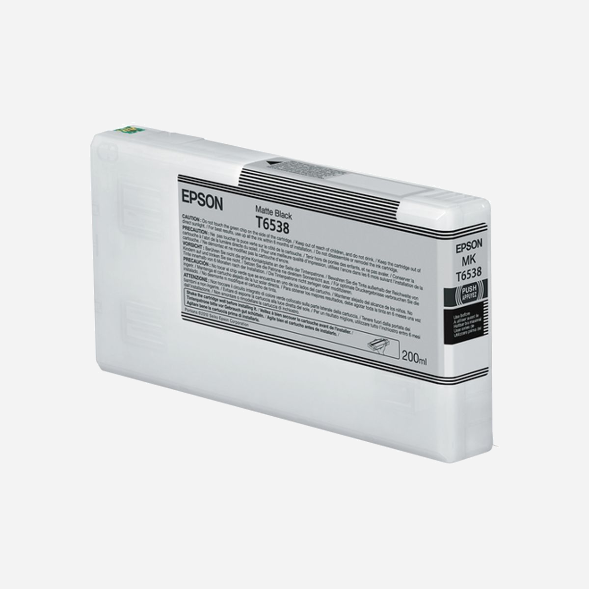 Epson C13T65380N Cartouche d'encre Noir Mat Original 200 ml pour Stylus Pro 4900 / Designer Edition / Spectro M1 / Spectro Proofer et UV - Epson C13T65380N. Volume d'encre noire: 200 ml, Type d'alimentation: Paquet unique, Couleurs d'impression: Noir mat, Quantité: 1 pièce(s)