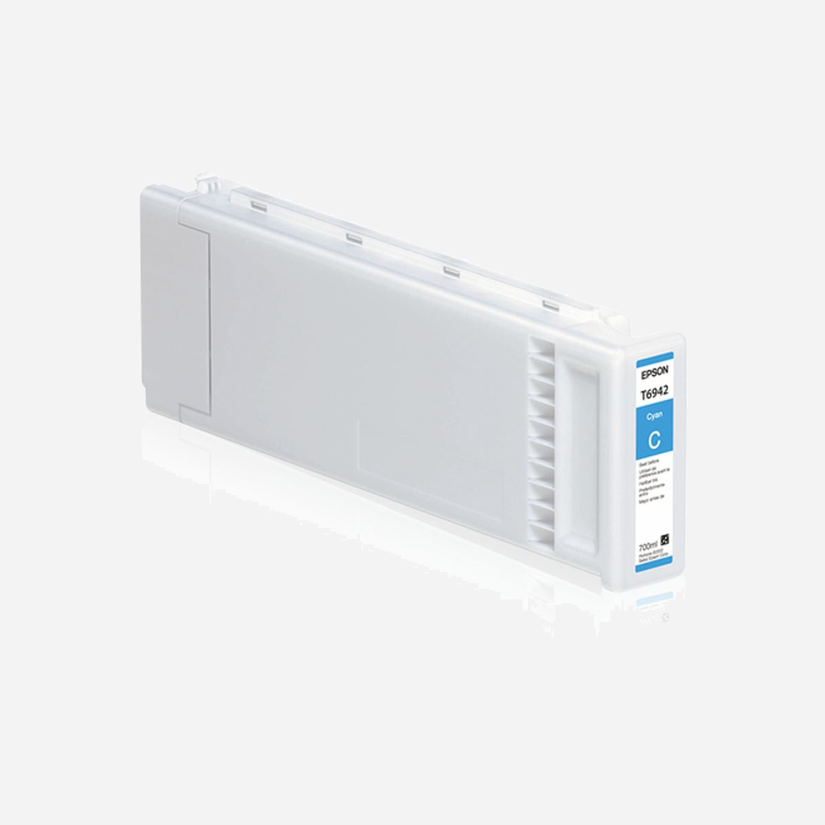 Epson T6942 Cyan - Cartouche d'encre Originale, 700 ml, pour SureColor SC-T7200, référence C13T69420N, Conditionnement unitaire - Epson T6942. Type d'alimentation: Paquet unique, Volume d'encre de couleur: 700 ml, Couleurs d'impression: Cyan, Quantité: 1 pièce(s)