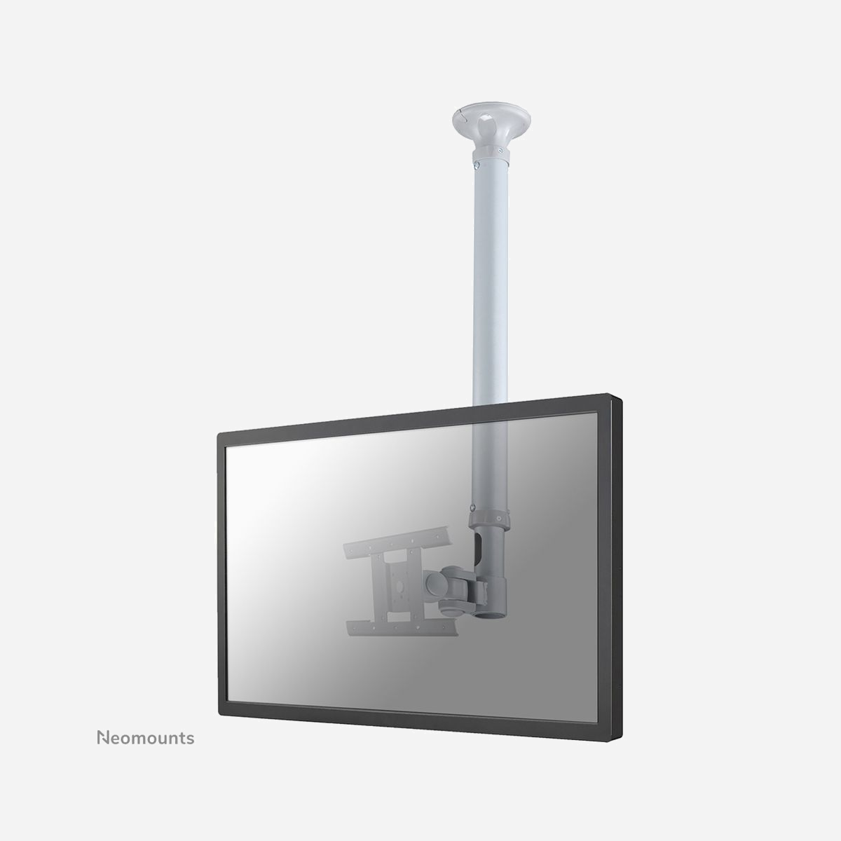 Neomounts FPMA-C100SILVER Support Plafond écran 10-30" (76cm) VESA 75x75-200x100 Inclinaison 180° Rotation 360° Pivot 180° Hauteur ajustable 79-129cm 12kg Argent - Le support médical Neomounts, modèle FPMA-C100SILVER, est un support plafond avec inclinaison, rotation et pivot pour les écrans plats jusqu'à 30" (76 cm). Ce support est un excellent choix pour réaliser une économie d'espace ou lorsque le montage mural et le montage au sol ne sont pas une option.<br><br>La technologie de Neomounts, inclinaison de 180°, rotation de 360° et pivot de 180°, permet au montage de changer l'angle de vue pour profiter pleinement des capacités de l'écran plat. Le support est facilement réglable en hauteur de 79 à 129 centimètres. Une gestion des câbles unique cache et achemine les câbles à travers les trous de l'œillet pour garder le lieu de travail bien rangé.<br><br>Le support Neomounts FPMA-C100SILVER a un point de flexion et est adapté pour les écrans jusqu'à 30" (76 cm). La capacité de poids de ce produit est de 12 kg. Le support plafond est adapté pour les écrans qui répondent à la norme VESA 75x75 à 200x100 mm. Différents modèles de trous peuvent être couvertes à l'aide des plaques d'adaptation Neomounts VESA.<br><br>Tout le matériel d'installation est fourni avec le produit.