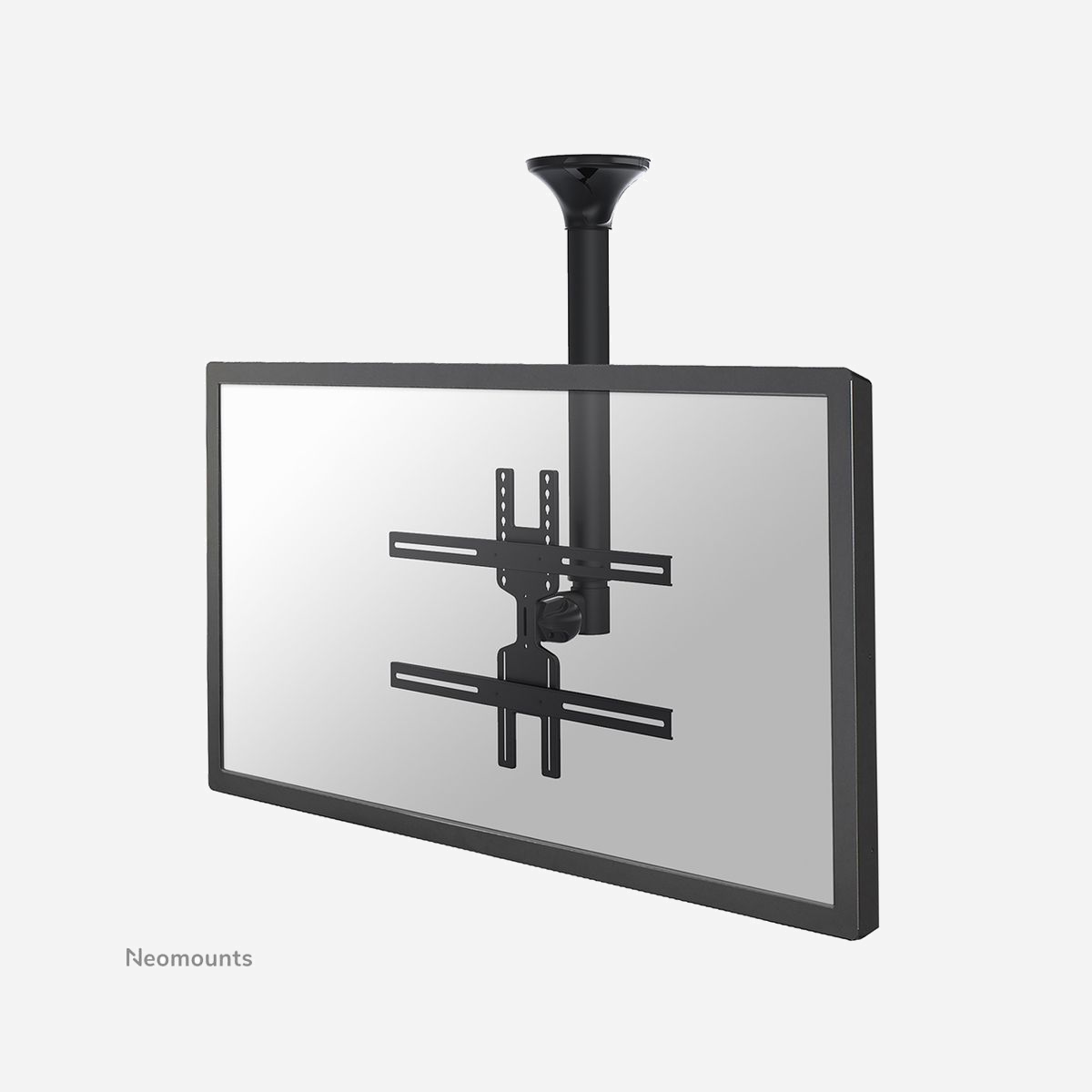 Neomounts FPMA-C400BLACK Support Plafond Écran 32-60" VESA 200x200 à 600x400, Inclinaison 25°, Pivot 60°, Hauteur Ajustable 64-104cm, Max 35kg - Le support plafond Neomounts, modèle FPMA-C400BLACK, est un support plafond inclinable et pivotant pour les écrans plats jusqu'à 60" (152 cm). Ce support est un excellent choix pour une économie d'espace ou lorsque le montage mural ou au sol ne sont pas une option.<br><br>Inclinaison unique de Neomounts (25°) et orientable (60°) permet au montage de changer n'importe quel angle pour profiter pleinement des capacités de l'écran plat. Le support est facilement réglable en hauteur de 64 à 104 centimètres. Une gestion des câbles unique, cache et achemine les câbles du plafond à la télévision pour les garder bien rangés.<br><br>Neomounts FPMA-C400BLACK a un point de pivot et est adapté pour les écrans jusqu'à 60" (152 cm). La capacité de poids de ce produit est de 35 kg. Le support plafond est adapté pour les écrans qui répondent à la norme VESA 200x200 à 600x400 mm. Différents modèles de trous peuvent être couvertes à l'aide des plaques d'adaptation Neomounts VESA.<br><br>Tout le matériel d'installation est fourni avec le produit.