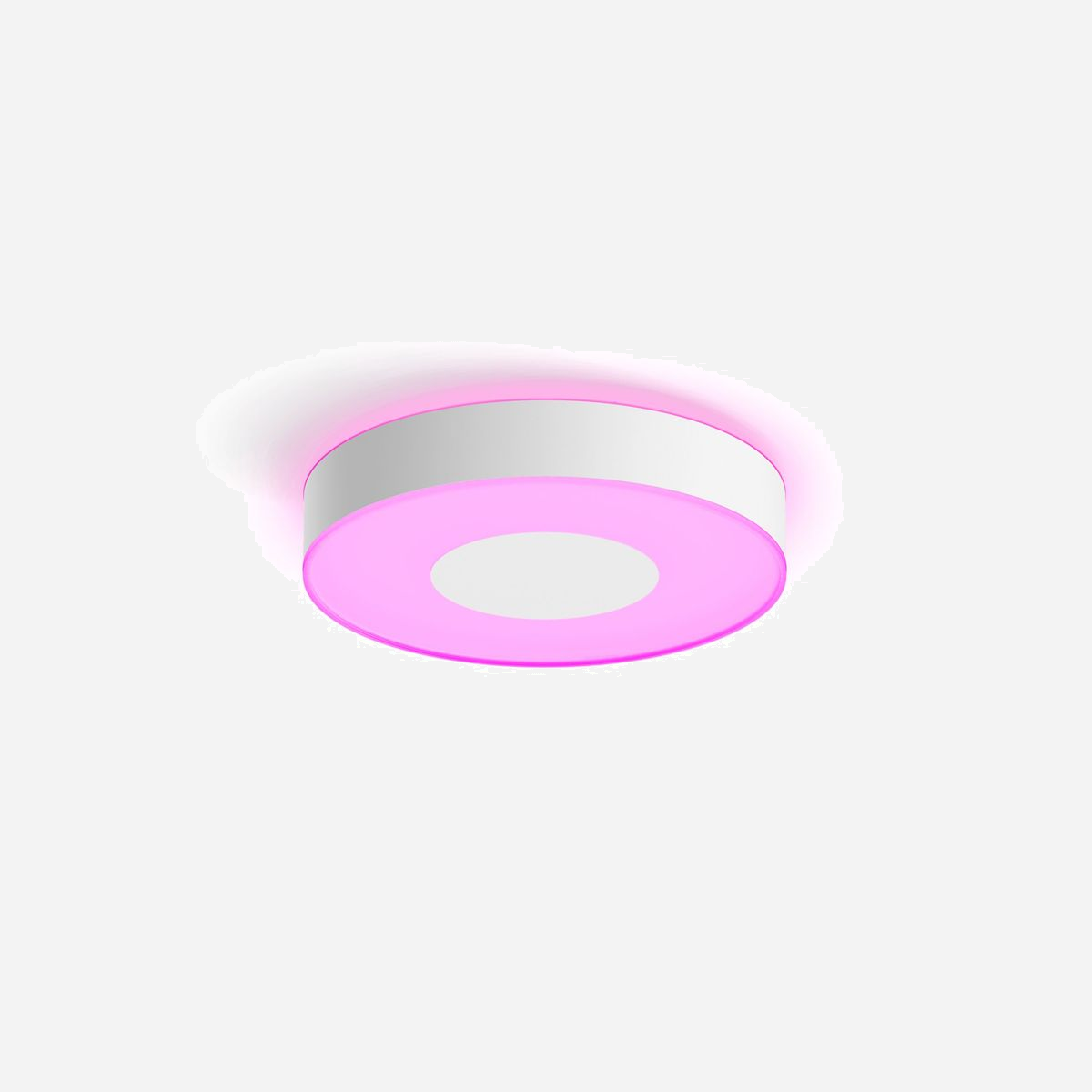 Philips by Signify Plafonnier LED Intelligent Hue Infuse Moyen Blanc 381mm, Bluetooth, 2000-6500K, 2350lm, 33.5W, IP20, Durée 25000h - Philips Hue White and Color ambiance Plafonnier moyen Infuse. Type: Éclairage de plafond intelligent, Interface: Bluetooth, Couleur du produit: Blanc. Classe d'efficacité énergétique: G, Tension d'entrée: 50–60 Hz, Tension de l'ampoule: LED. Largeur: 381 mm, Profondeur: 381 mm, Hauteur: 86 mm. Largeur du colis: 437 mm, Profondeur du colis: 457 mm, Hauteur du colis: 100 mm. Quantité: 1 pièce(s)