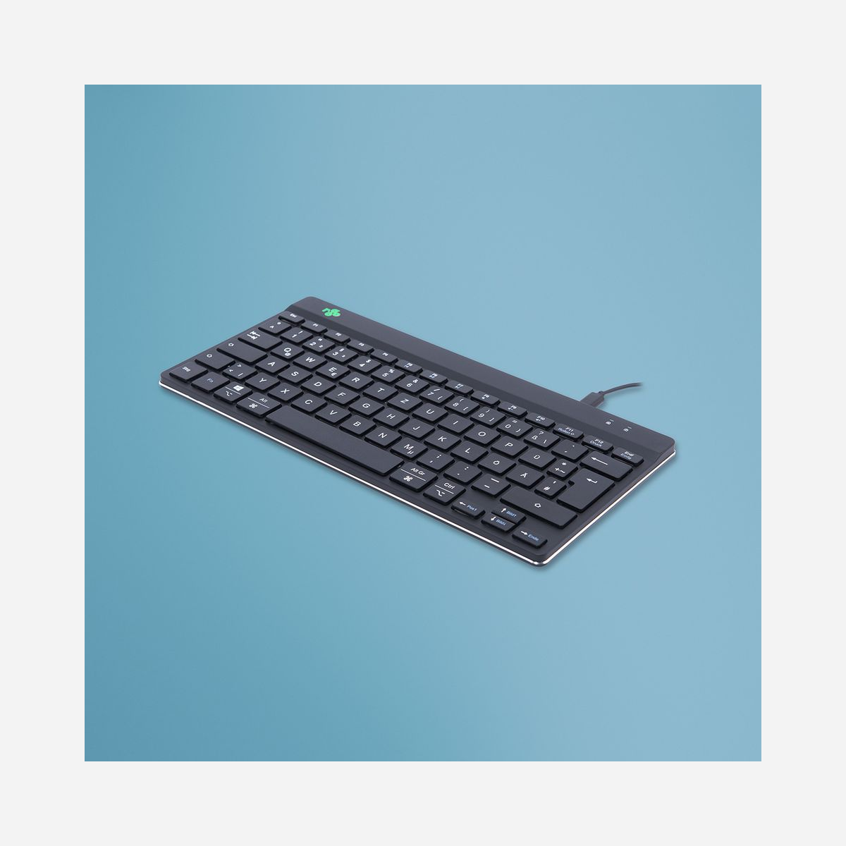 R-Go Tools Clavier Ergonomique Compact Break QWERTZ (DE) Filaire USB, Logiciel Pause, Compatible Windows/macOS/Linux, Ultra-plat, Noir, 139x285x9mm - Ce clavier compact présente toutes les caractéristiques ergonomiques nécessaires à un confort de frappe. La conception compacte place les mains dans l’alignement des épaules lorsque vous utilisez simultanément le clavier et la souris. La légèreté de la frappe réduit la tension musculaire pendant la frappe. Le clavier est ultrafin, de sorte que vos mains et vos poignets sont dans une position détendue et naturelle lorsque vous tapez. Cela garantit une meilleure circulation sanguine dans vos mains.<br><br>Le clavier R-Go Compact Break indique par des signaux de couleur LED quand il est temps de faire une pause. Au fur et à mesure que vous tapez, la lumière change de couleur, comme un feu de circulation. Lorsque le voyant s'allume en vert, cela signifie que vous travaillez sainement. L'orange indique qu'il est temps de faire une petite pause et le rouge que vous travaillez depuis trop longtemps. En prenant de courtes pauses pendant votre journée de travail, vous augmentez votre concentration, vous évitez les microtraumatismes et vous restez en forme pendant votre journée de travail.<br><br>Ce produit fonctionne avec le logiciel R-Go Break Software qui a remporté le Benelux Office Products Award 2021. Téléchargez ici gratuitement Break LED-controller.