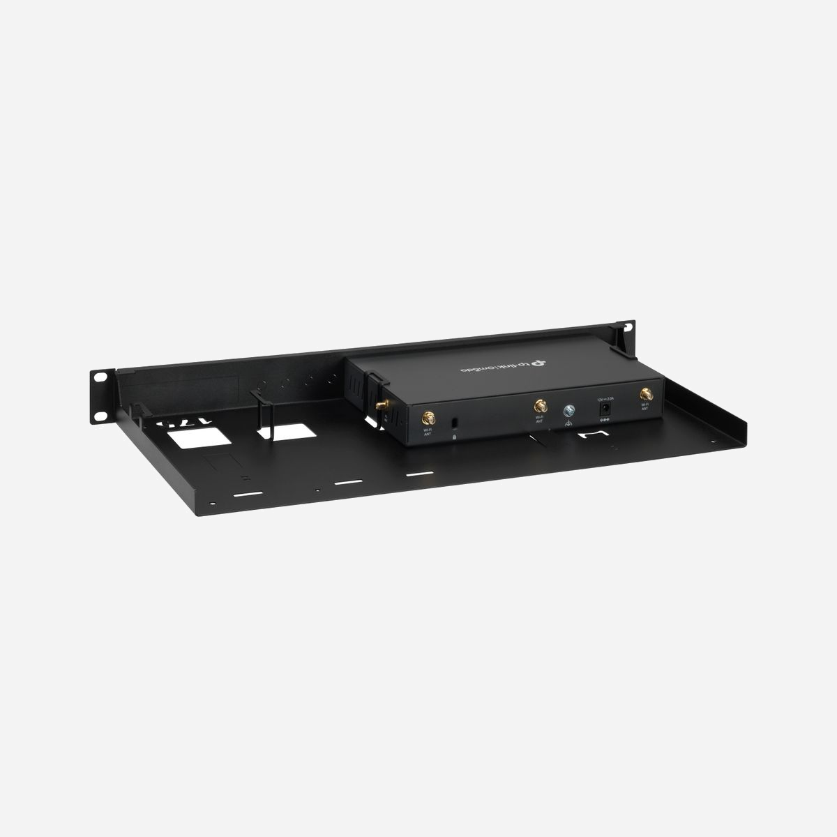 Rackmount.IT RM-OM-T2 Équerre de Fixation Rack 1U Noir (483x216x44mm) pour ER706W, ER706W-4G, ER707-M2, ER7206, OC200 - RoHS, Pays-Bas - Découvrez le RM-OM-T2, votre solution ultime pour intégrer parfaitement votre appliance de bureau dans une armoire 19". Cette armoire est spécialement conçue pour accueillir les modèles répertoriés, garantissant un ajustement sûr et parfait à chaque fois. Avec des connexions pratiques en façade, accéder à votre configuration n'a jamais été aussi facile.<br>Craignez-vous une perte de courant accidentelle ? Pas de soucis ! L'alimentation est solidement fixée à l'armoire, offrant tranquillité d'esprit et fonctionnalité ininterrompue.<br><br>Assembler votre configuration est un jeu d'enfant, prenant moins de 3 minutes du début à la fin. Il vous suffit de glisser votre appareil dans le kit, de le sécuriser avec les retenues, de connecter les câbles inclus aux keystones et de fixer l'alimentation à l'armoire - c'est aussi simple que cela !<br><br>Vous voulez ajouter une touche personnelle ? Personnalisez votre configuration avec une variété d'options de couleur et même ajoutez votre propre logo ou branding - disponible sur une base de projet.<br><br>Découvrez une intégration transparente et un assemblage sans effort avec le RM-OM-T2 - votre solution incontournable pour le montage professionnel en armoire.