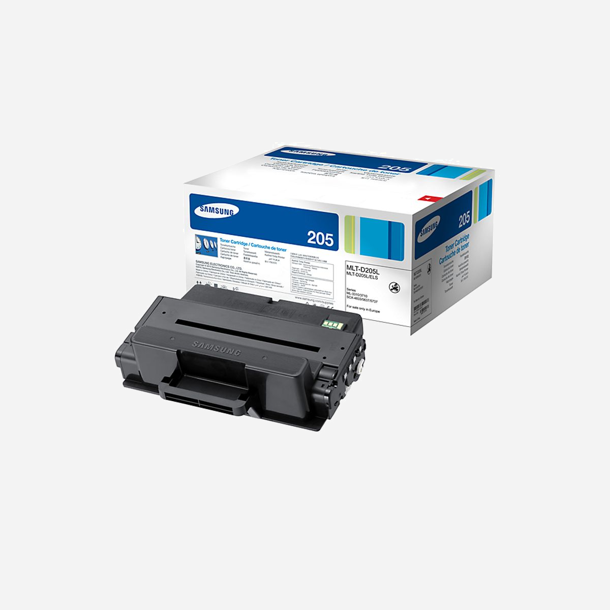Samsung MLT-D205L - Cartouche Toner Original Noir 5000 pages - Compatibilité ML-3312ND, ML-3712ND, SCX-4833FR, SCX-5637FR, SCX-5737FW, SF-650 - 1 pièce - - Toner Noir 5000 pages<br>- Pour les séries ML-3310D/ND / ML-3710D/ND SCX-4833FR/FD / SCX-5637FR / SCX-5737FW SF-650.