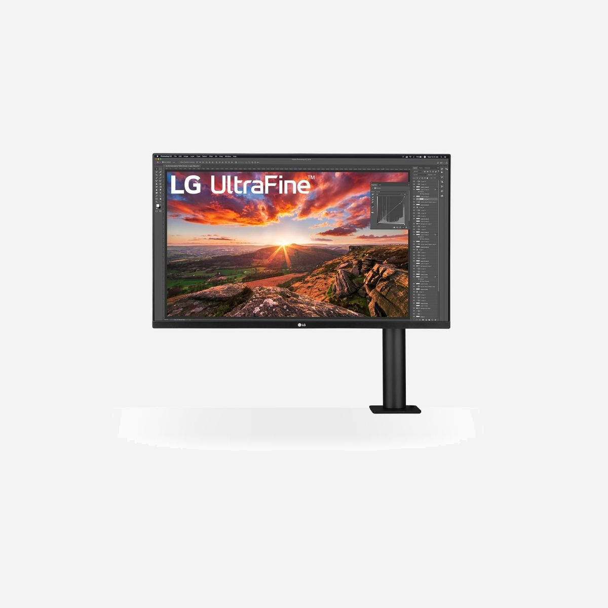 LG 32UN880P-B Écran PC 32" 4K UHD IPS 3840x2160 5ms 60Hz HDR10 FreeSync USB-C 60W Hub USB VESA Réglable en Hauteur Noir - LG 32UN880P-B. Taille de l'écran: 81,3 cm (32"), Résolution de l'écran: 3840 x 2160 pixels, Type HD: 4K Ultra HD, Temps de réponse: 5 ms, Format d'image: 16:9, Angle de vision horizontal: 178°, Angle de vision vertical: 178°. Haut-parleurs intégrés. Concentrateur USB intégré. Montage VESA, Réglage de la hauteur. Couleur du produit: Noir