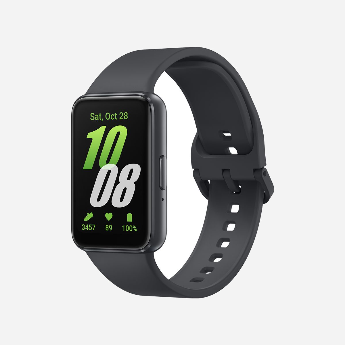 Samsung Galaxy Fit3 SM-R390NZAAEUB : Ecran AMOLED 1.6" 256x402px, RAM 16Mo, Flash 0.256Go, Bluetooth 5.3, FreeRTOS, Batterie 208mAh, Boîtier 40mm gris. - Samsung Galaxy Fit3. Taille de l'écran: 4,06 cm (1.6"), Technologie d'affichage: AMOLED, Résolution de l'écran: 256 x 402 pixels, Écran tactile. Capacité de la RAM: 16 Mo, Memoire flash: 0,256 Go. Capacité de la batterie: 208 mAh. Poids: 18,5 g. Couleur du bracelet: Gris. Système d'exploitation installé: FreeRTOS