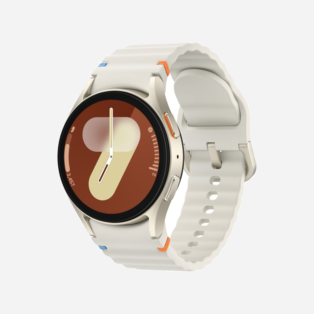 Samsung Galaxy Watch7 40mm Crème SM-L300NZEAEUB : Écran 1.3" AMOLED Super AMOLED 432x432, Wear OS, RAM 2Mo, GPS, Bluetooth 5.3, Batterie 300mAh, IP68 - Samsung Galaxy Watch7 . Taille de l'écran: 3,3 cm (1.3"), Technologie d'affichage: AMOLED, Résolution de l'écran: 432 x 432 pixels, Écran tactile. Capacité de la RAM: 2 Mo. Wifi. GPS (satellite). Capacité de la batterie: 300 mAh. Poids: 28,8 g. Couleur du bracelet: Crème, Taille du bracelet: S/M. Système d'exploitation installé: Wear OS