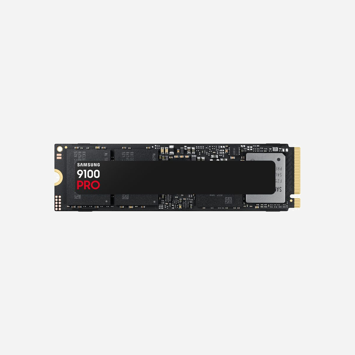 Samsung SSD 9100 PRO 1 To NVMe M.2 PCIe 5.0 V-NAND TLC Lecture 14700 Mo/s Écriture 13300 Mo/s AES 256-bit 1.85M/2.6M IOPS - Samsung 9100 PRO PCIe® 5.0 NVMe™ M.2 SSD - 1 TB. Capacité du Solid State Drive (SSD): 1 To, Facteur de forme SSD: M.2, Vitesse de lecture: 14700 Mo/s, Vitesse d'écriture: 13300 Mo/s, composant pour: PC/ordinateur portable