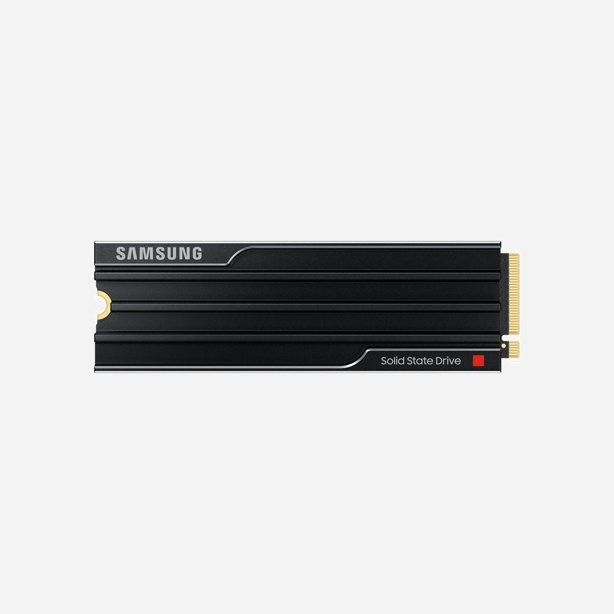 Samsung SSD 9100 PRO 1 To PCIe 5.0 NVMe M.2 avec dissipateur thermique - Lecture 14700 Mo/s, Écriture 13300 Mo/s, V-NAND TLC, 1.85M/2.6M IOPS - Samsung 9100 PRO Heatsink PCIe® 5.0 NVMe™ M.2 SSD - 1 TB. Capacité du Solid State Drive (SSD): 1 To, Facteur de forme SSD: M.2, Vitesse de lecture: 14700 Mo/s, Vitesse d'écriture: 13300 Mo/s, composant pour: PC/Console de jeux