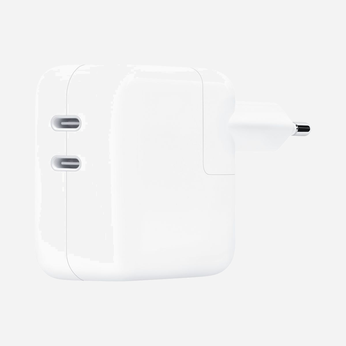 Apple Adaptateur Secteur Double USB-C 35W MNWP3ZM/A - Chargeur secteur 2 ports USB-C, 35W, fiche EU, pour Ordinateur Portable/Smartphone/Tablette/Smartwatch - L’Adaptateur secteur double port USB-C 35 W vous permet de recharger deux appareils en même temps, que vous soyez à la maison, au bureau ou en déplacement. Apple vous recommande de l’utiliser avec le MacBook Air. Vous pouvez aussi l’utiliser avec un iPhone, un iPad, une Apple Watch ou des AirPods.<br><br>Associez cet adaptateur secteur au Kit de voyage pour pouvoir recharger votre appareil dans d’autres régions du monde.