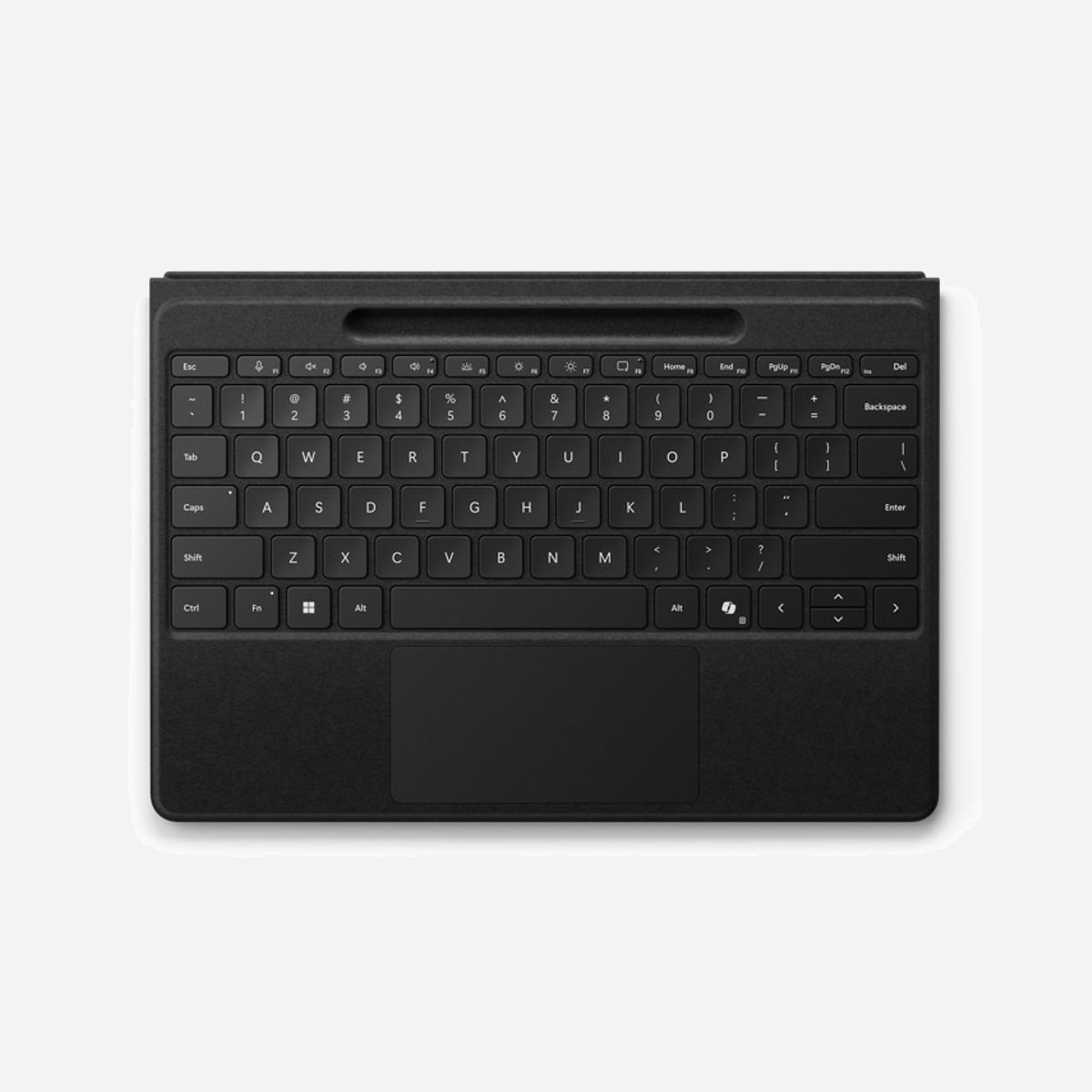 Clavier Microsoft Surface Pro Flex AZERTY Français Bluetooth Noir - Pavé Tactile Haptique, Alcantara, Rétroéclairage, Batterie 41h - Compatible Surface Pro - <b>Confort inégalé, flexibilité optimale<br>Connexion facile</b><br>Fixez-le ou détachez-le facilement grâce au jumelage sans effort qui lui permet d’être prêt à l’utilisation dès la première fois.<br><br><b>Adaptez-vous à n’importe quel espace</b><br>Que vous travailliez à l’étroit dans un avion ou que vous deviez saisir du texte à l’aide de votre clavier sur vos genoux, détachez le Clavier Surface Pro Flex et ne perdez pas votre rythme.<br><br><b>Créez la configuration de productivité optimale</b><br>Fixez ce clavier à votre Pro pour saisir du texte comme vous le feriez sur un ordinateur portable et ancrez la Surface Pro à un écran pour créer un espace de travail ergonomique.<br><br><b>Une autonomie de la batterie qui dure</b><br>Profitez de la tranquillité d’esprit lorsque vous utilisez ce clavier détaché pendant 41 heures de saisie continue. Lorsque vous devez le recharger, fixez-le simplement à votre appareil.<br><br><b>L’entrée manuscrite naturelle au bout de vos doigts</b><br>Dessinez et écrivez naturellement à l’écran avec le Stylet Surface Slim Pen, toujours prêt et chargé dans le plateau de rangement du clavier.<br><br><b>Les meilleurs détails de sa catégorie<br>Spacieux et réactif</b><br>Profitez d’une précision et d’un confort améliorés avec un pavé tactile qui est 14,3 % plus grand que les générations précédentes.<br><br><b>Pavé tactile haptique personnalisable</b><br>Touchez et créez à l’aide de gestes intuitifs et bénéficiez d’un contrôle précis grâce à la sensibilité à la pression qui est ajustable.<br><br><b>Saisissez dans le silence et la paix</b><br>Augmentez votre concentration et réduisez les distractions sonores avec un élégant clavier silencieux.<br><br><b>Design élégant et soigné</b><br>Ce clavier est recouvert de tissu Alcantara® durable, ajoutant une texture luxueuse aux tâches quotidiennes.<br><br><b>Le clavier de 2-en-1 le plus inclusif sur le marché<br>Option d’ensemble de touches en gros caractères</b><br>L’ensemble de touches en gros caractères offert en option possède des fonctionnalités d’accessibilité subtiles comme des polices plus larges en gros caractères avec des contrastes élevés et un rétroéclairage qui rendent les touches plus visibles et faciles à utiliser.<br><br><b>Personnalisez votre clavier</b><br>Le Clavier Surface Pro Flex fonctionne avec la trousse adaptative Surface pour vous permettre d’utiliser, d’ouvrir et de naviguer avec votre appareil plus facilement.<br><br><b>Accès rapide à trois nouvelles touches<br>Accès instantané à Copilot</b><br>Ouvrez Copilot à l’aide d’une seule touche pour vous aider à améliorer votre productivité et pour simplifier vos tâches quotidiennes.<br><br><b>Mettez en sourdine rapidement</b><br>Appuyez simplement sur la touche pour mettre en sourdine ou activer votre micro.<br><br><b>Capture d’écran en un tour de main</b><br>Prenez une capture d’écran sans effort avec une touche qui vous donne un accès rapide à l’outil Capture d’écran.