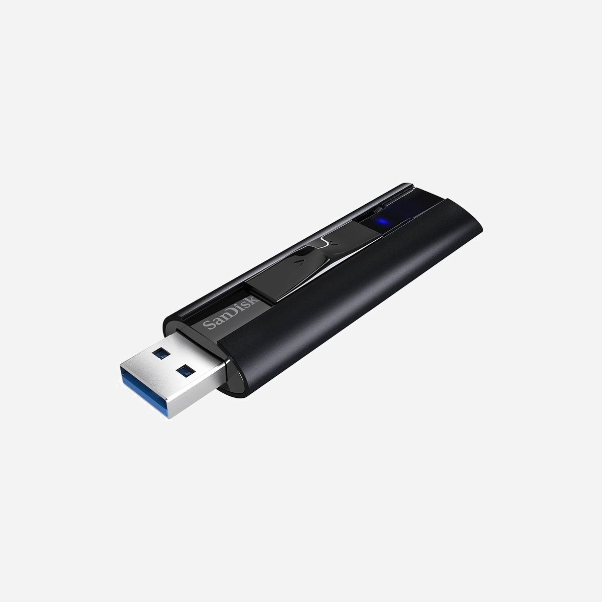 SanDisk Extreme PRO 1To USB Type-A 3.2 Gen 1 Slide Noir - Lecture 420Mo/s, Ecriture 380Mo/s, AES 128-bit, Aluminium, 21x71x11mm - SDCZ880-1T00-G46 - SanDisk Extreme PRO. Capacité: 1 To, Interface de l'appareil: USB Type-A, Version USB: 3.2 Gen 1 (3.1 Gen 1), Vitesse de lecture: 420 Mo/s, Vitesse d'écriture: 380 Mo/s. Format: Slide. Protection par mot de passe. Couleur du produit: Noir