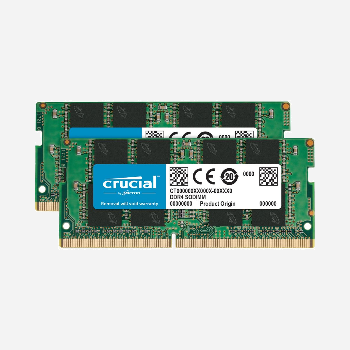 Crucial 16Go (2x8Go) DDR4 3200MHz CL22 SODIMM 1.2V Unbuffered pour Ordinateur Portable - CT2K8G4SFRA32A - Crucial CT2K8G4SFRA32A. composant pour: Ordinateur portable, Mémoire interne: 16 Go, Disposition de la mémoire (modules x dimensions): 2 x 8 Go, Type de mémoire interne: DDR4, Fréquence de la mémoire: 3200 MHz, Latence CAS: 22