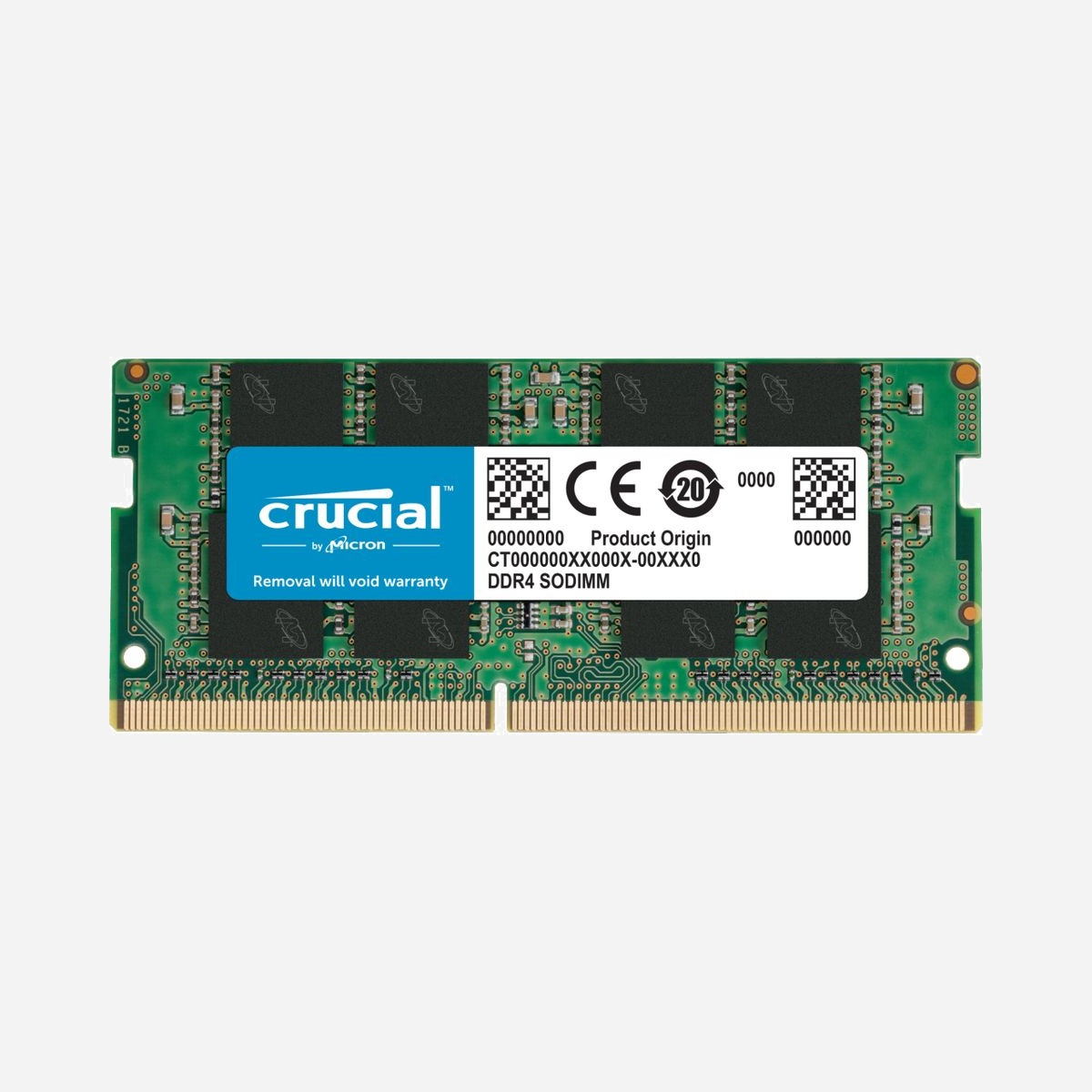 Crucial CT16G4SFRA32AT : Module mémoire SO-DIMM 16 Go DDR4 3200MHz 260-pin, 1.2V, CL22, Unbuffered pour ordinateur portable - Crucial CT16G4SFRA32AT. composant pour: Ordinateur portable, Mémoire interne: 16 Go, Disposition de la mémoire (modules x dimensions): 1 x 16 Go, Type de mémoire interne: DDR4, Fréquence de la mémoire: 3200 MHz, Support de mémoire: 260-pin SO-DIMM, Latence CAS: 22
