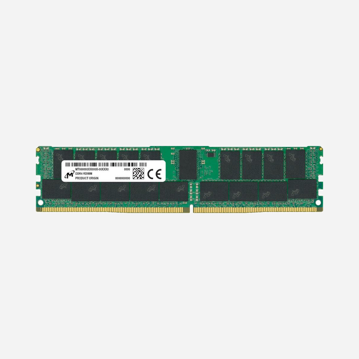 Micron Module Mémoire Registered 32GB DDR4 3200MHz CL22 1.2V (1x32GB) PC/Serveur - MTA36ASF4G72PZ-3G2R1R - Micron MTA36ASF4G72PZ-3G2R1R. composant pour: PC/serveur, Mémoire interne: 32 Go, Disposition de la mémoire (modules x dimensions): 1 x 32 Go, Type de mémoire interne: DDR4, Fréquence de la mémoire: 3200 MHz, Latence CAS: 22
