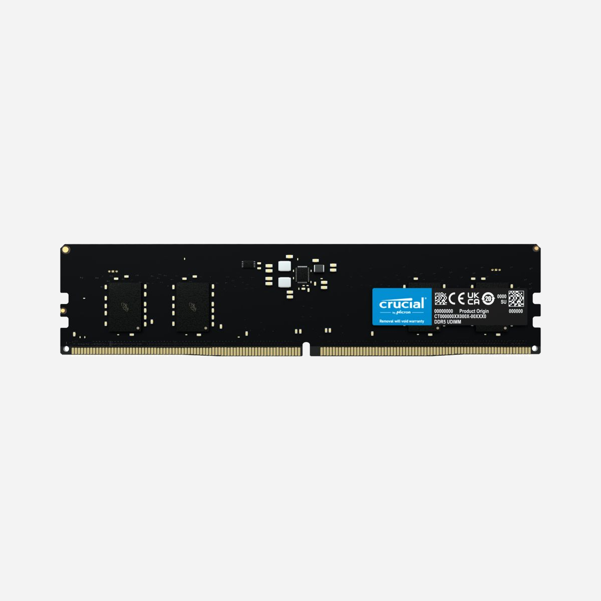 Crucial RAM 8GB DDR5-5600 CL46 ECC Unbuffered 1x8GB CT8G56C46U5, Compatible Intel XMP 3.0 et AMD EXPO 1.0, Tension 1.1V - Crucial 8GB (1x8GB) DDR5-5600 CL46 RAM Arbeitsspeicher. composant pour: PC, Mémoire interne: 8 Go, Disposition de la mémoire (modules x dimensions): 1 x 8 Go, Type de mémoire interne: DDR5, Fréquence de la mémoire: 5600 MHz, Latence CAS: 46, ECC