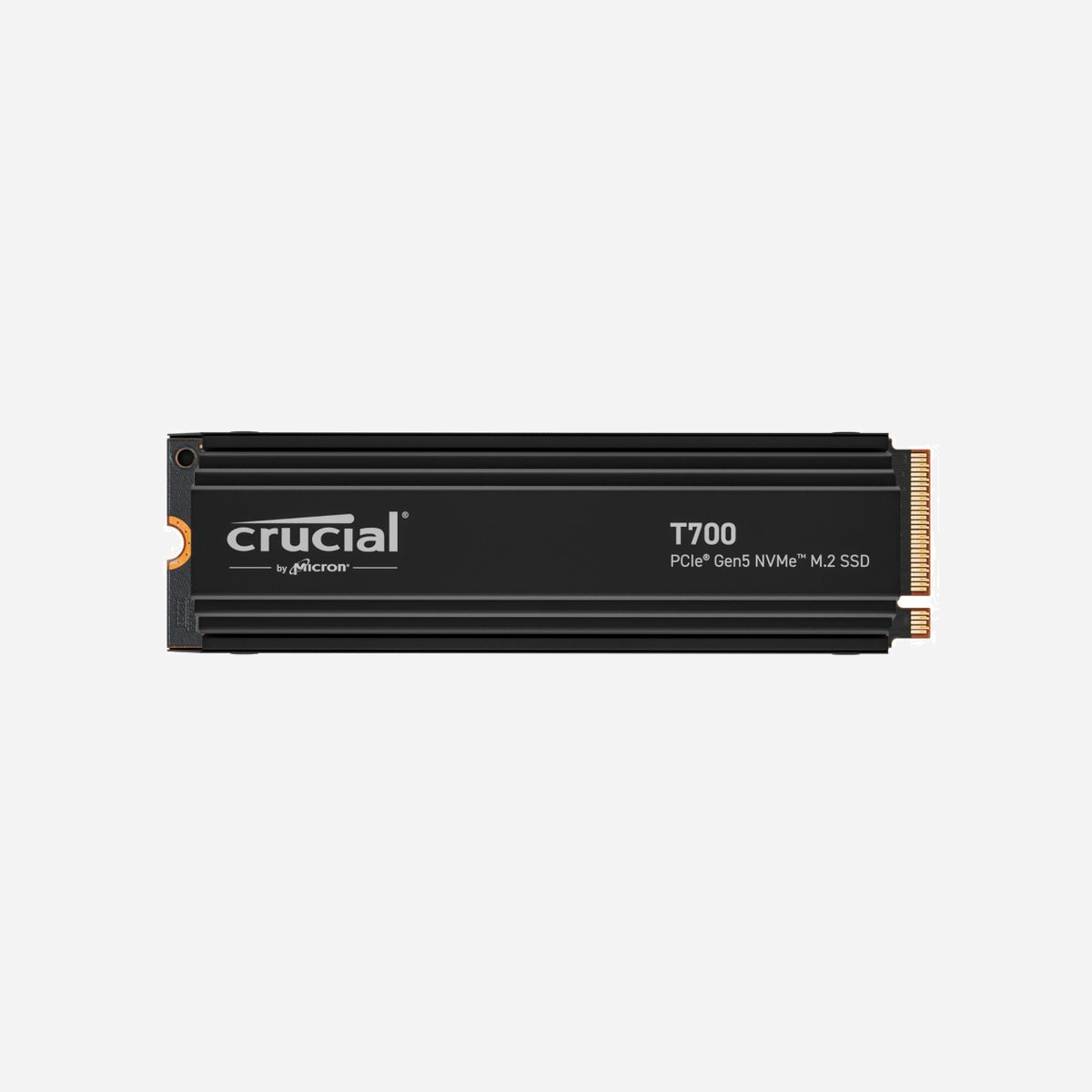 Crucial T700 SSD 2 To M.2 PCIe 5.0 NVMe 2.0, Lecture 12400 Mo/s, Ecriture 11800 Mo/s, 2280, TBW 1200, Radiateur, CT2000T700SSD5 - Crucial T700. Capacité du Solid State Drive (SSD): 2 To, Facteur de forme SSD: M.2, Vitesse de lecture: 12400 Mo/s, Vitesse d'écriture: 11800 Mo/s, composant pour: PC