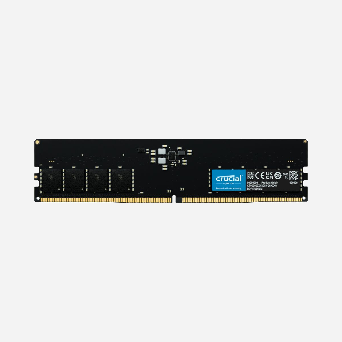 Crucial Module Mémoire DDR5 16GB 5600MHz CL46 1.1V Unbuffered DIMM 288-Pin PC/Serveur - CP16G56C46U5 - Crucial CP16G56C46U5. composant pour: PC/serveur, Mémoire interne: 16 Go, Disposition de la mémoire (modules x dimensions): 1 x 16 Go, Type de mémoire interne: DDR5, Fréquence de la mémoire: 5600 MHz, Latence CAS: 46